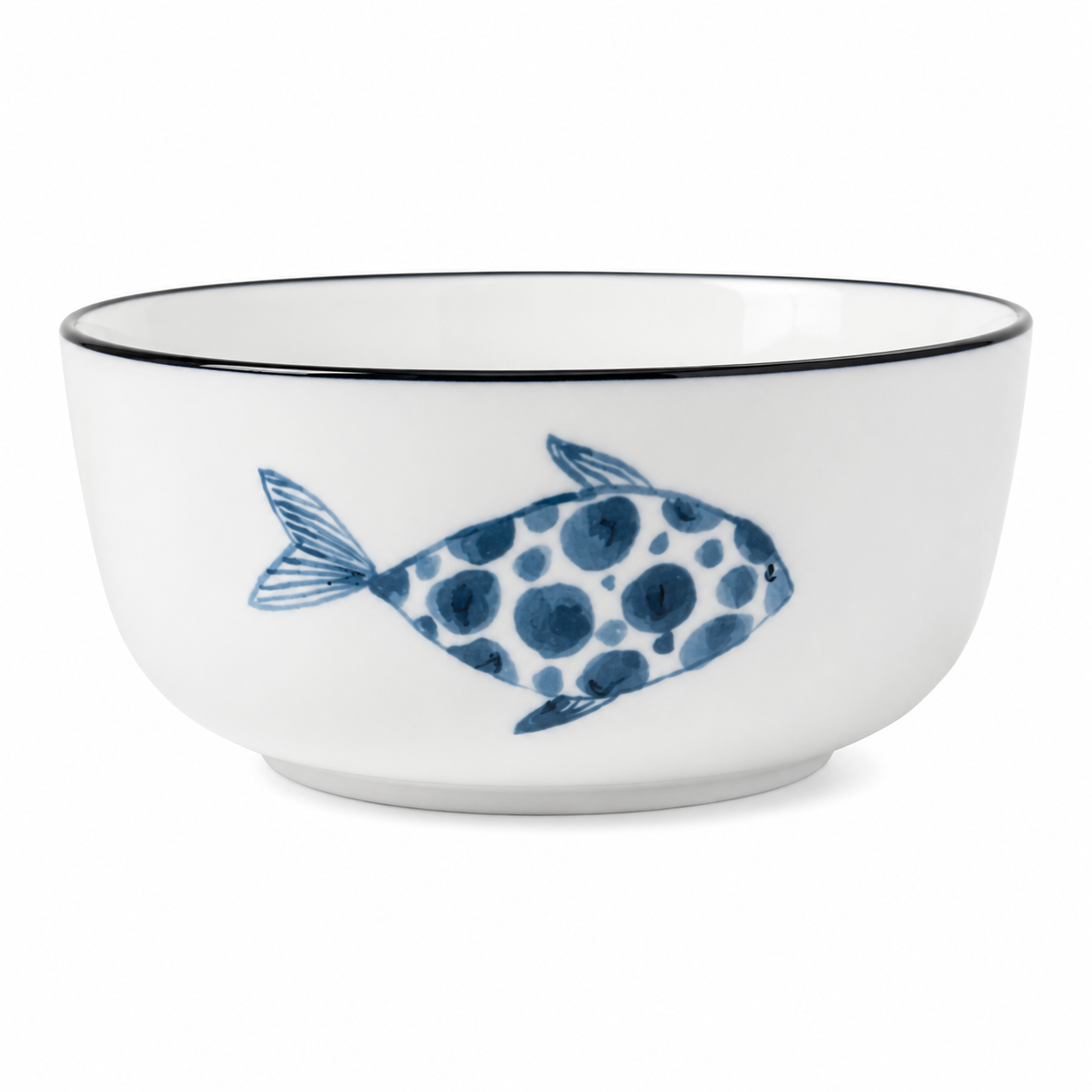 Coastal Fish Porcelain Salad Bowl