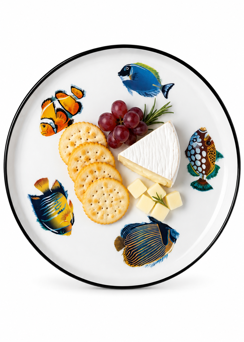 Coastal Tropical Hand Painted Fish Serving Platter