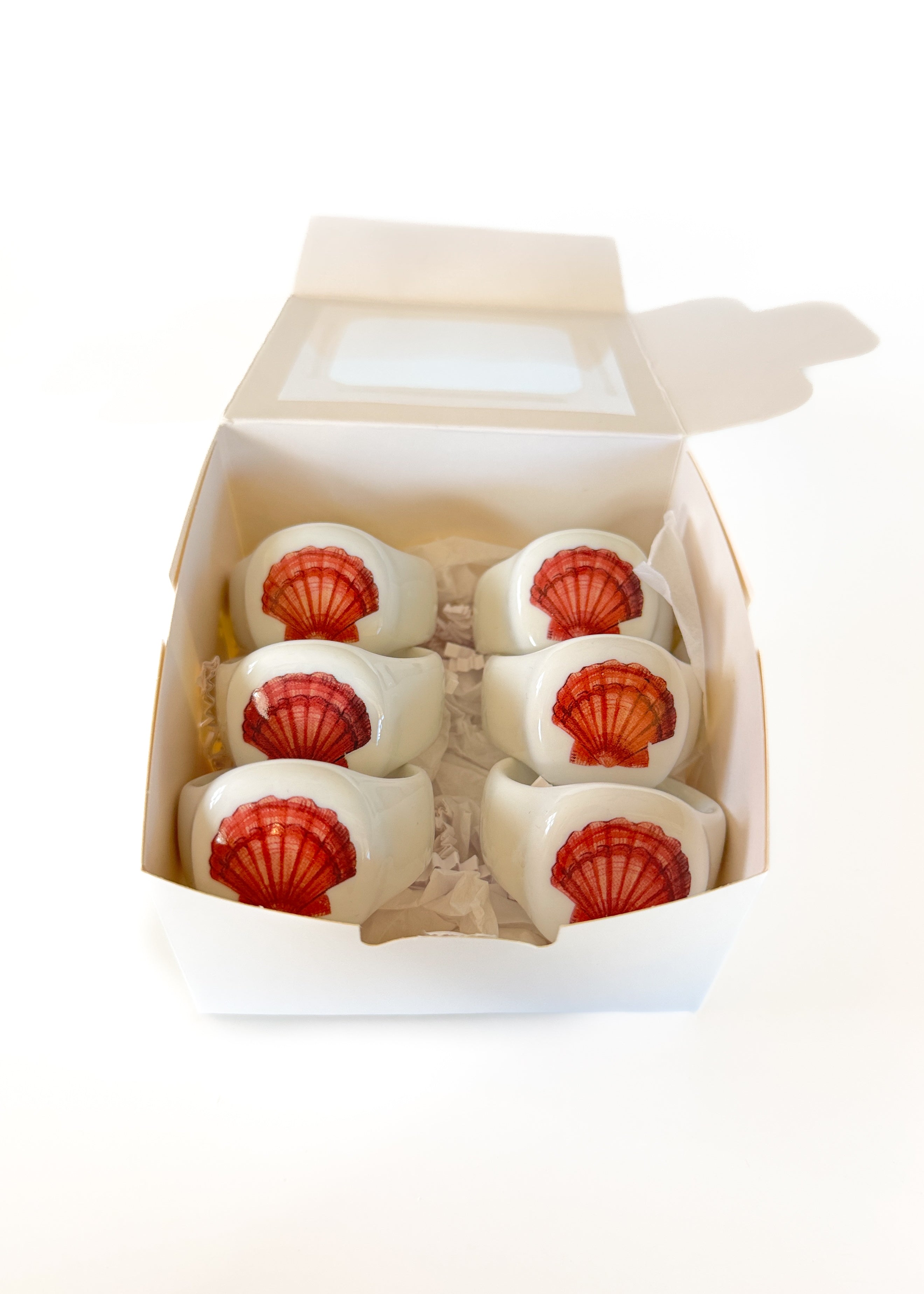 Seashell Porcelain Ceramic Napkin Rings