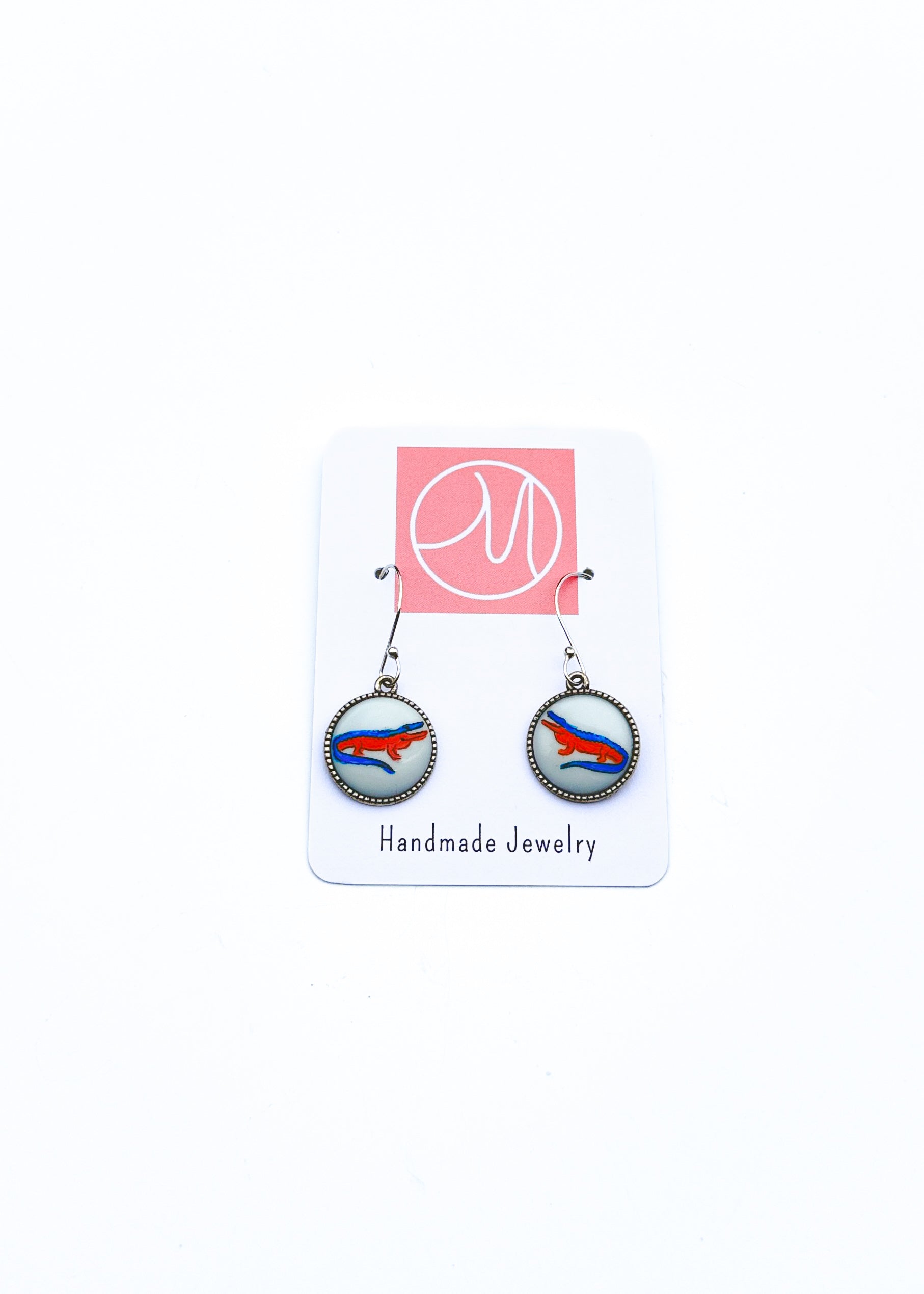 Gator Game Day Silver Dangle Earrings