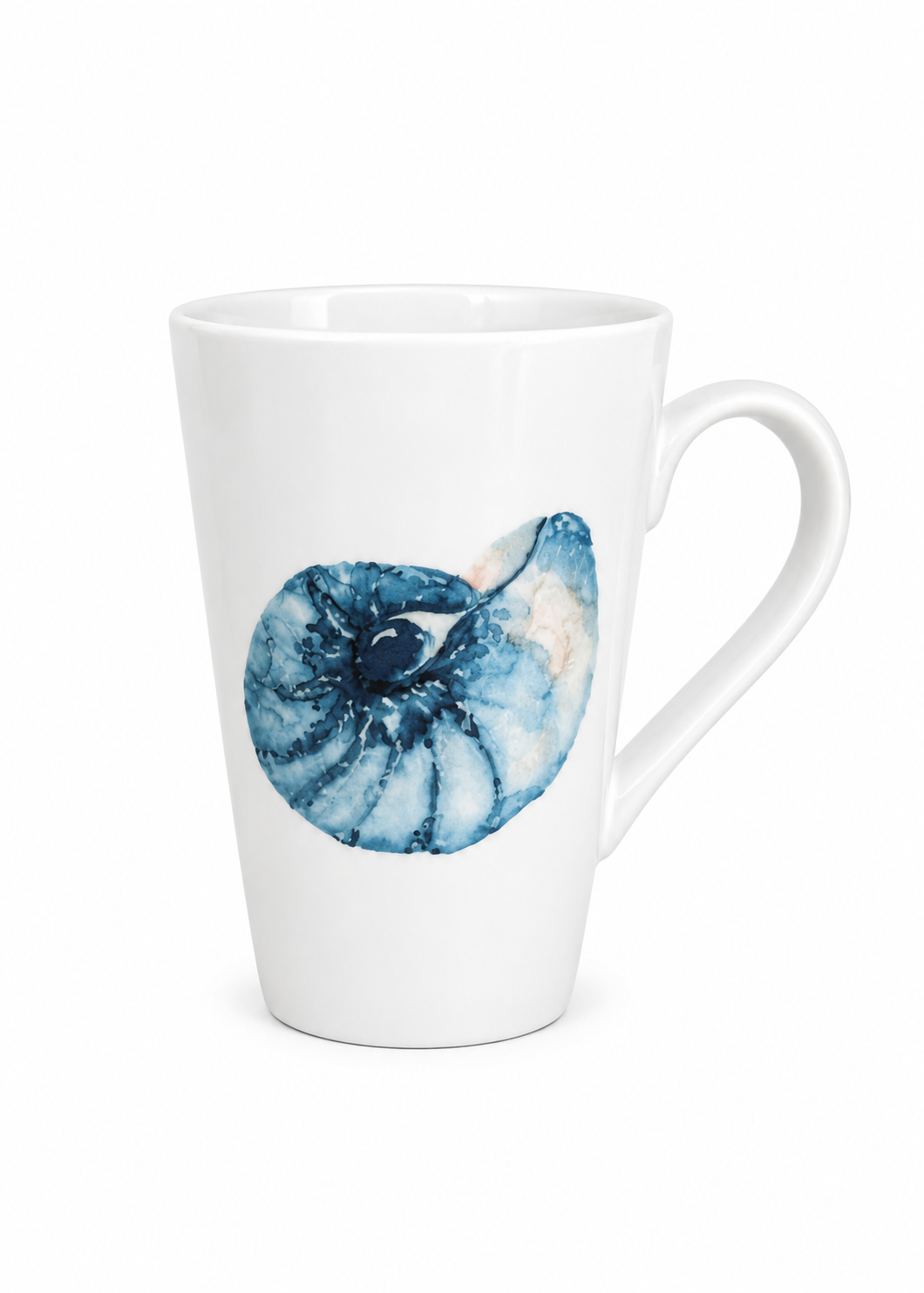 Hand-Painted Coastal Seashell Porcelain Mug
