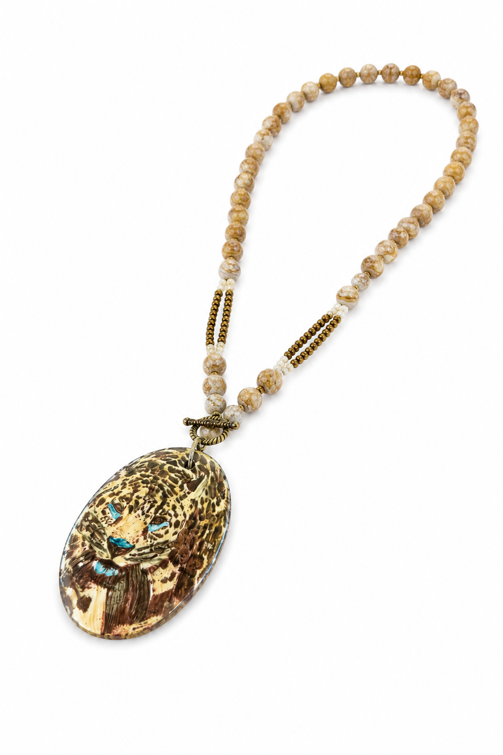 Hand-Painted Jaguar Football Season Game Day Necklace