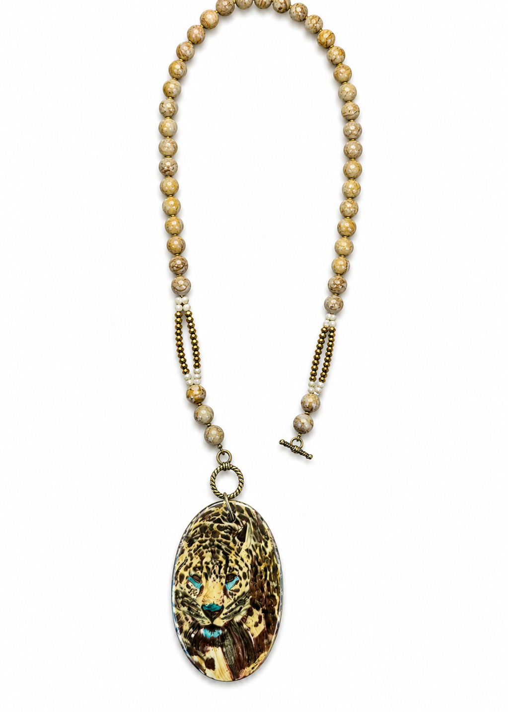 Hand-Painted Jaguar Football Season Game Day Necklace