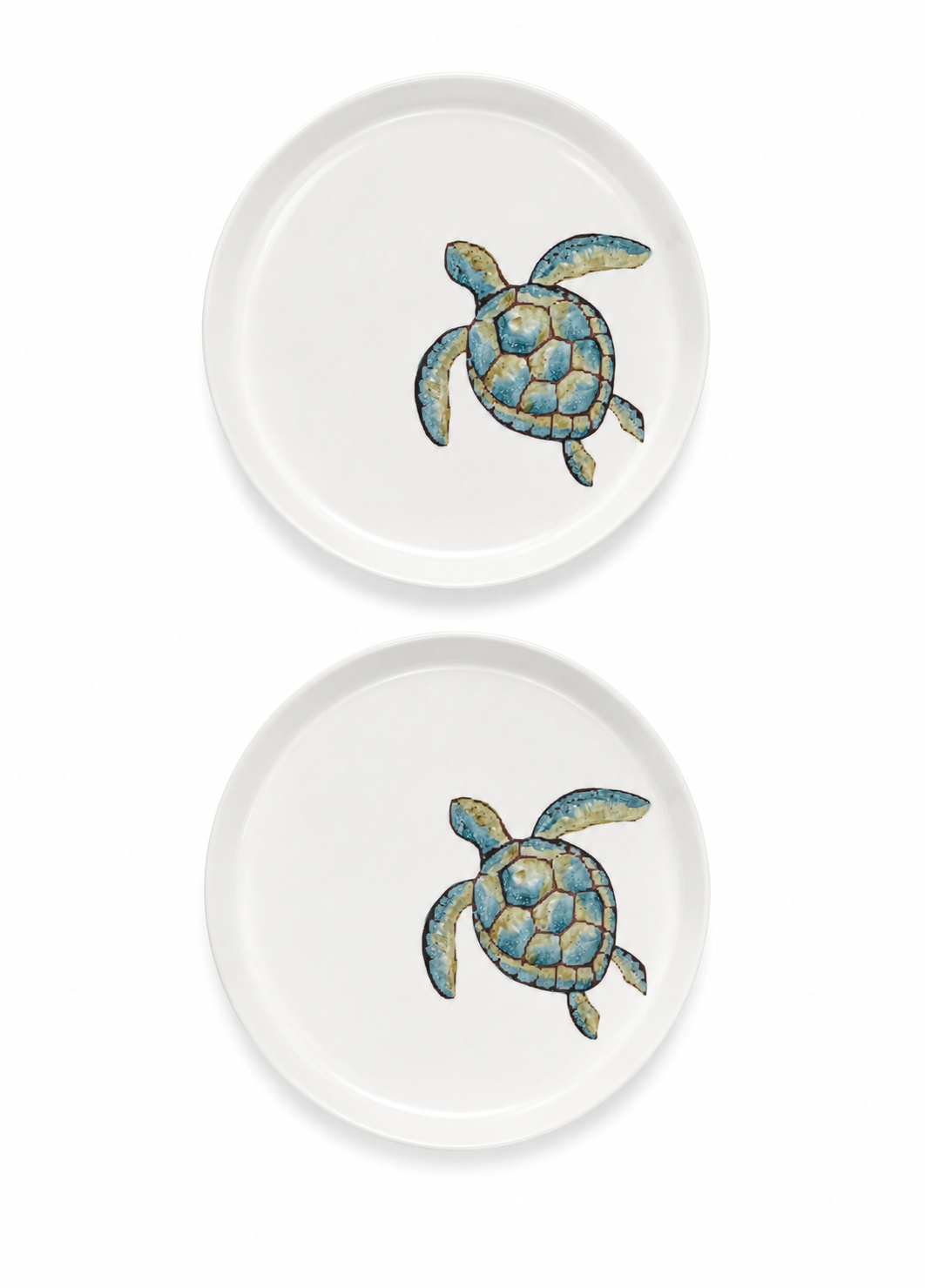Sea Turtle Porcelain Plate Set – (Set of 2)
