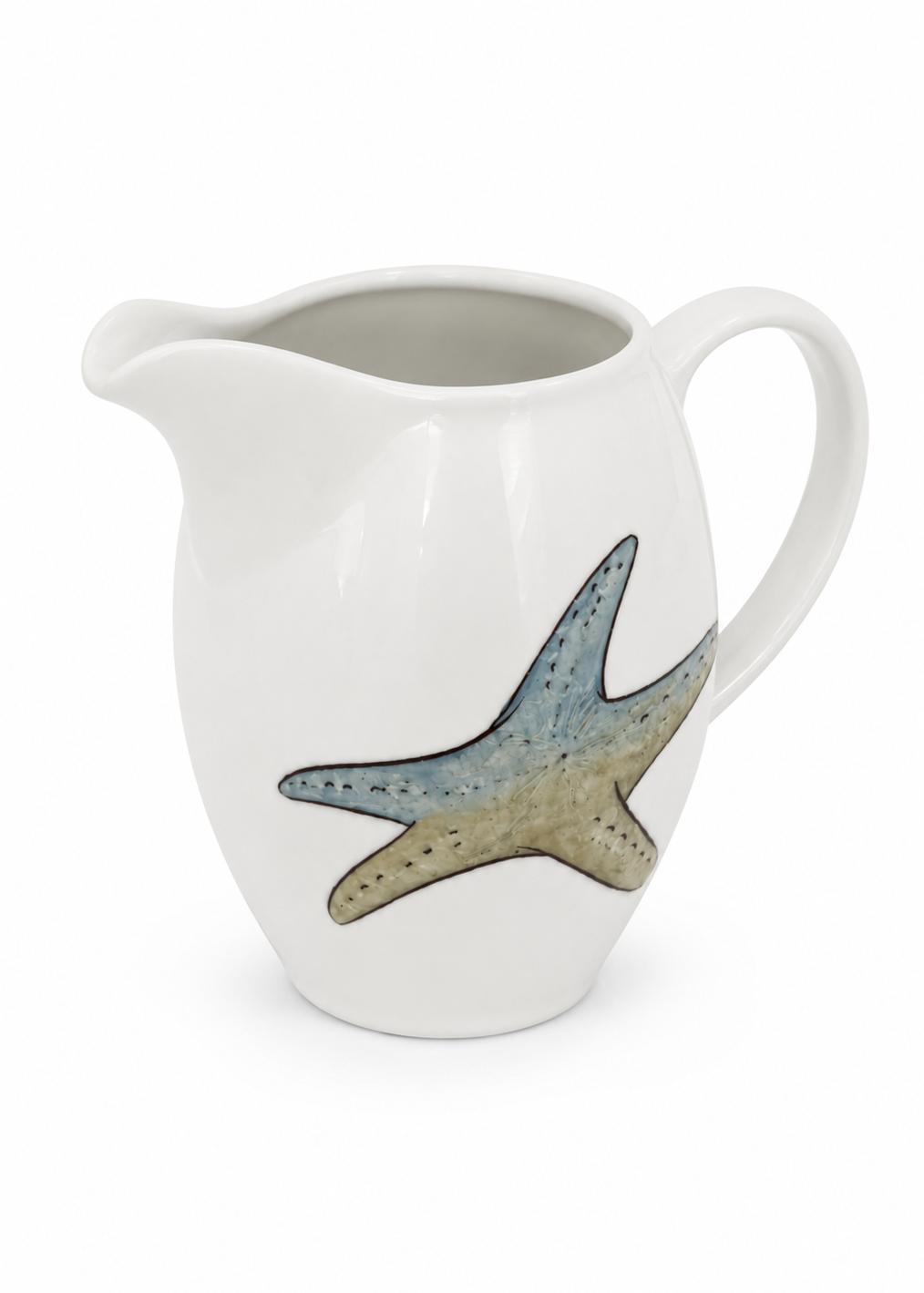 Coastal Starfish Porcelain Pitcher
