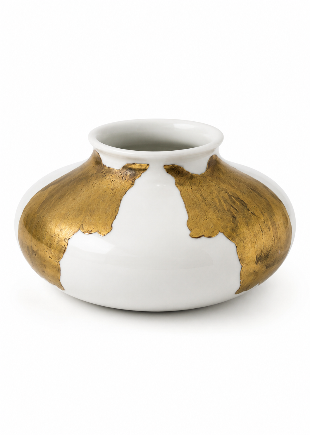 White Porcelain Gold Angel Wing Vase