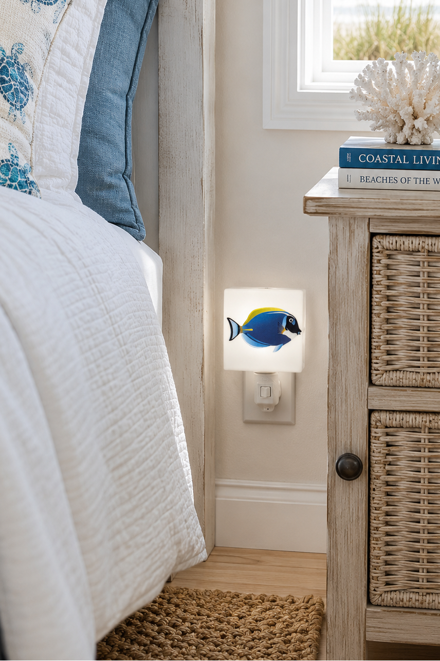 Blue Tang Fish Porcelain Nightlight