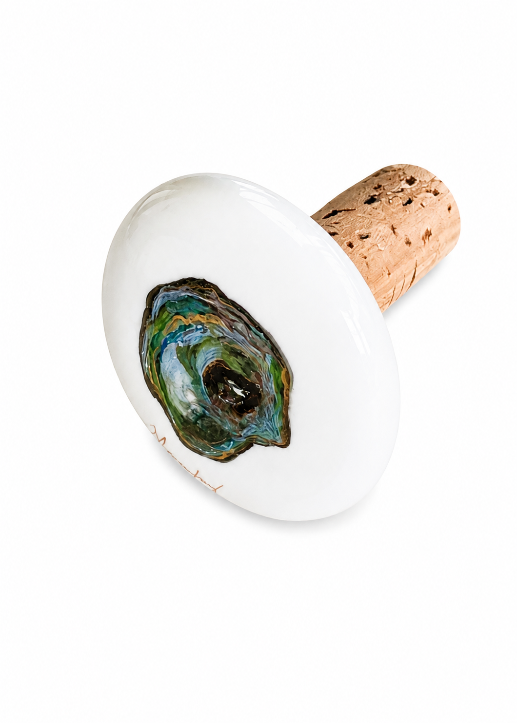 Hand Painted Porcelain Oyster Wine Cork