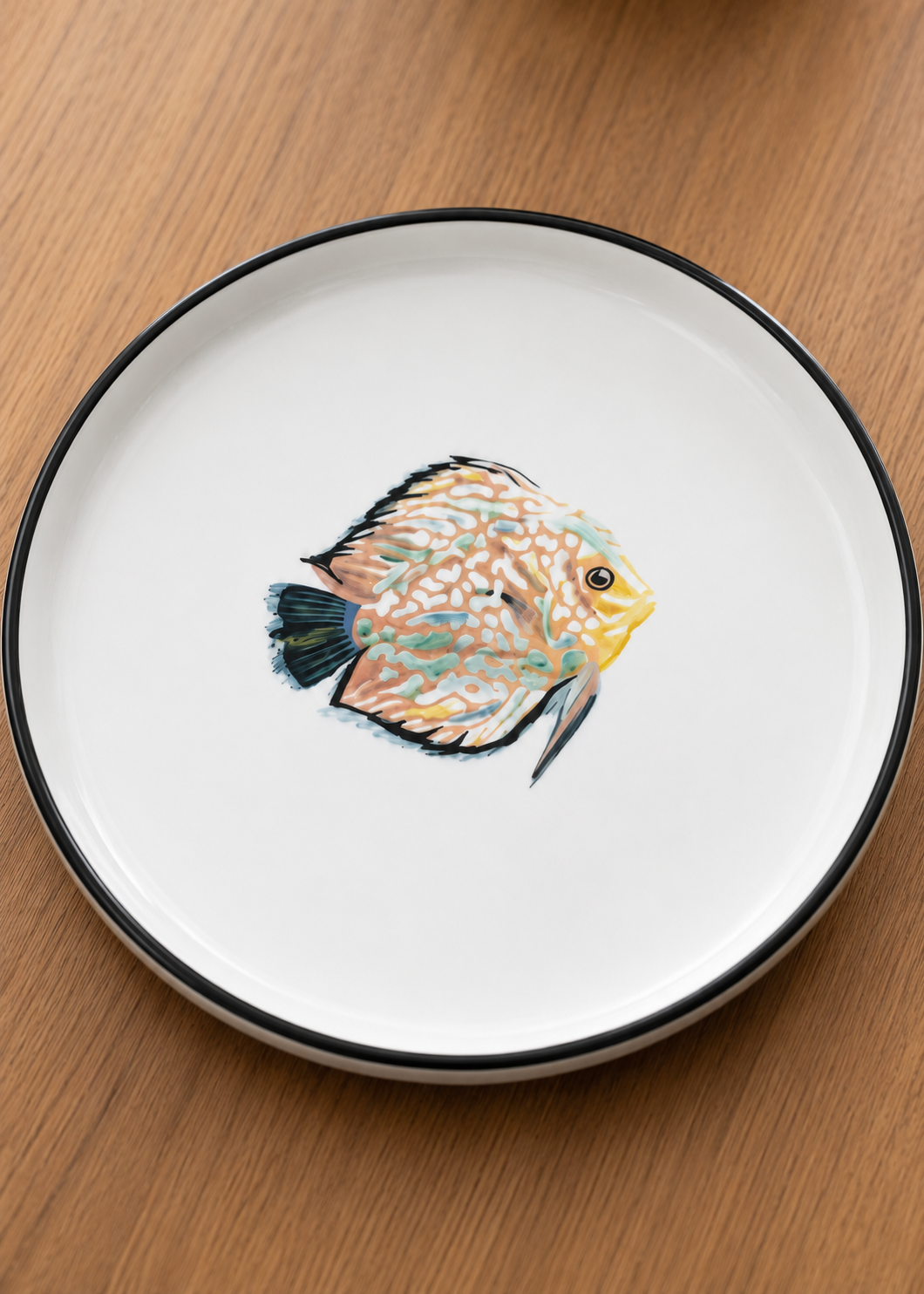 Coastal Tropical Hand Painted Fish Appetizer Serving Plate