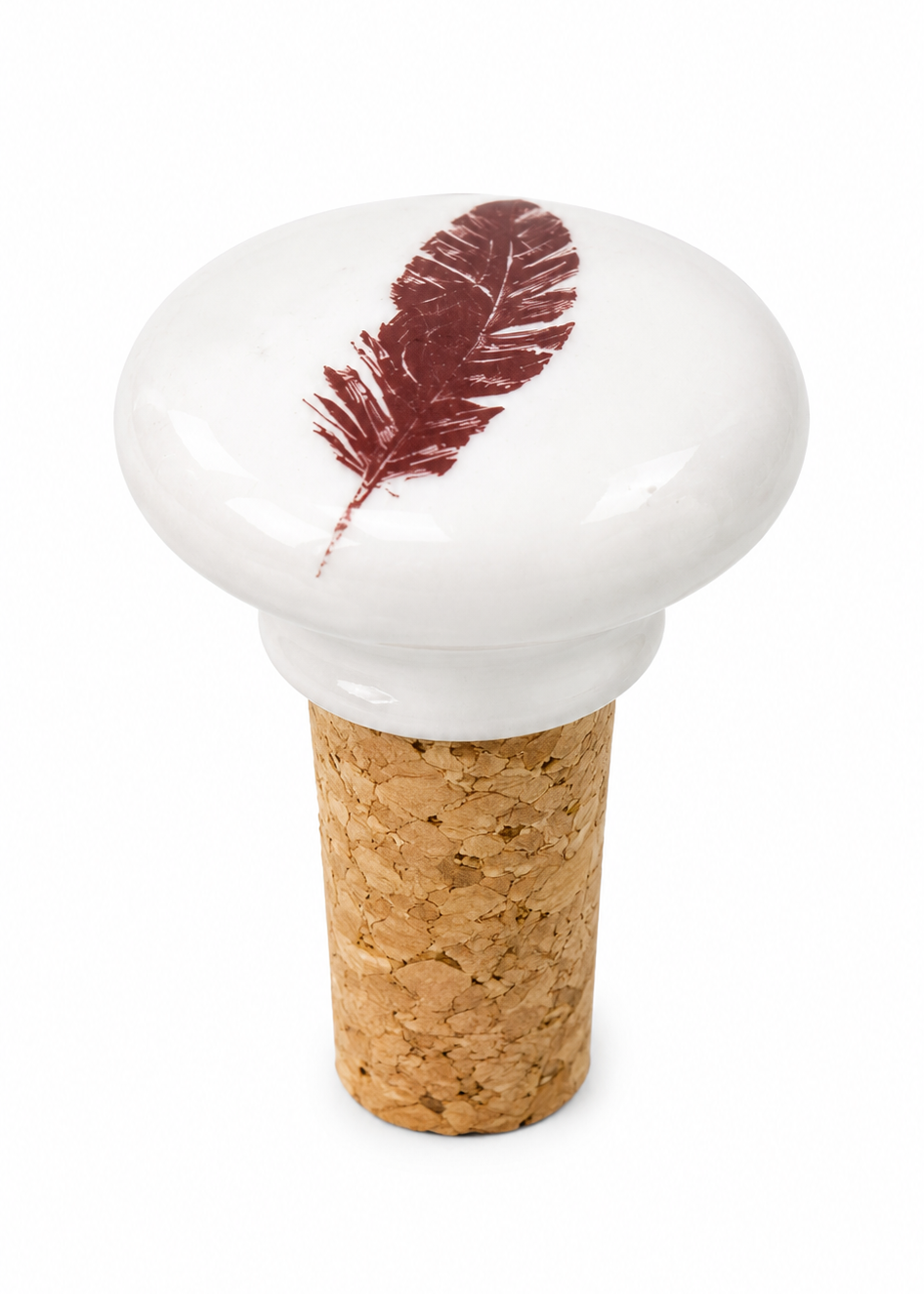 Feather Nature Inspired Porcelain Wine Cork