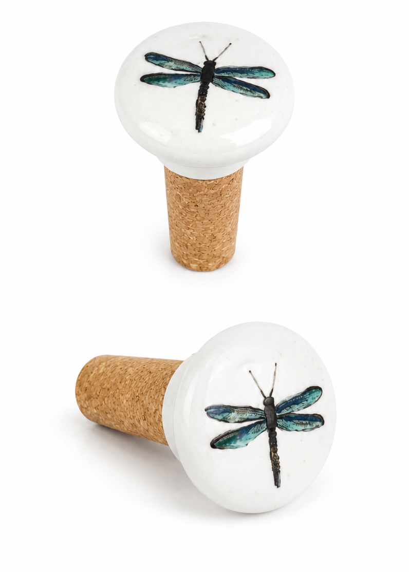 Dragonfly Nature Inspired Porcelain Wine Cork
