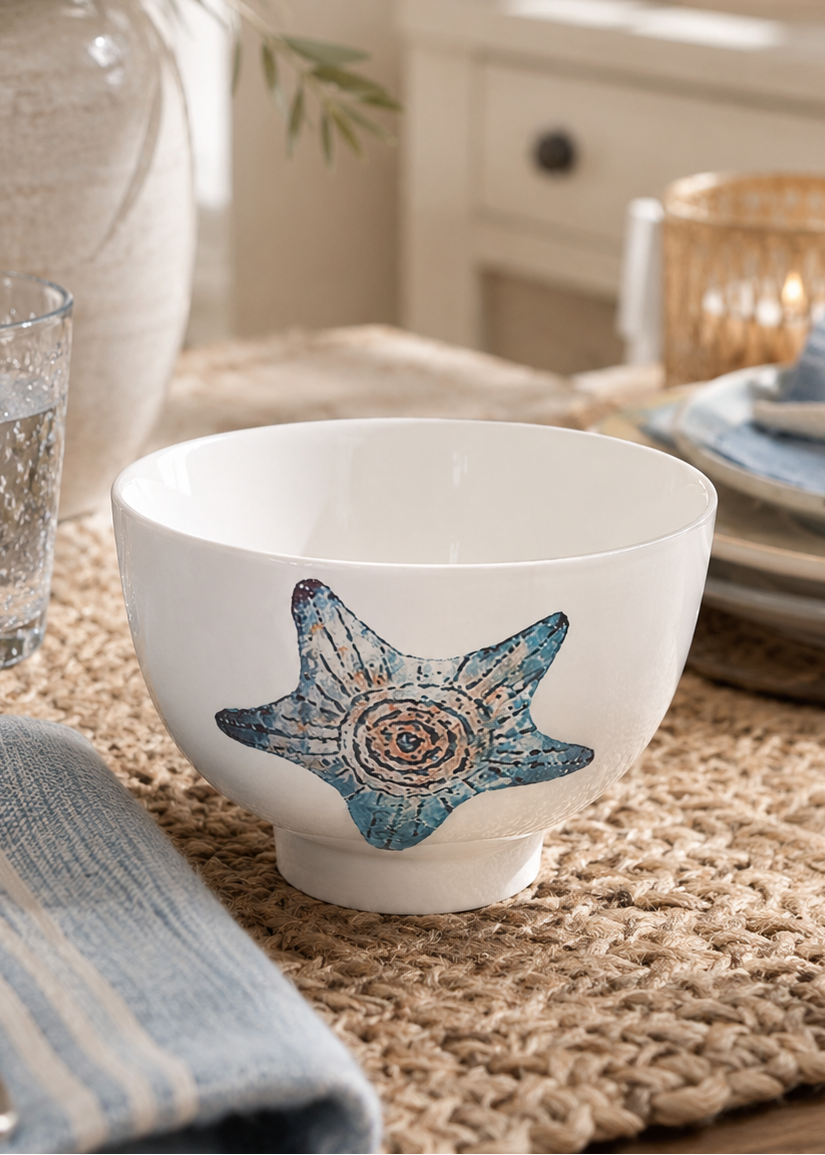 Coastal Starfish Porcelain Bowl