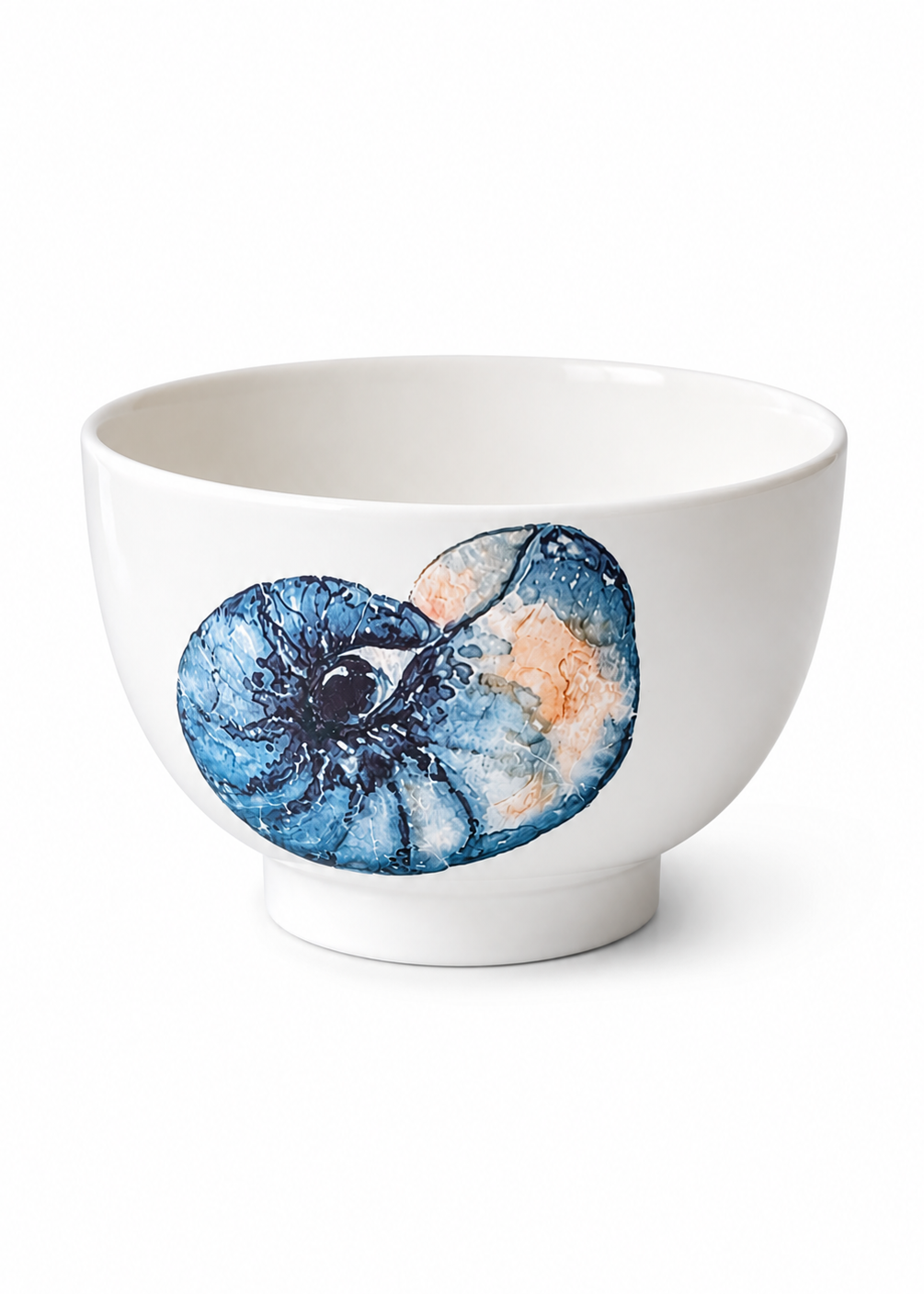 Coastal Nautilus Shell Porcelain Bowl