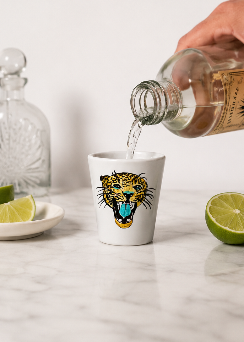 Jaguar Gameday Porcelain Shot Glass