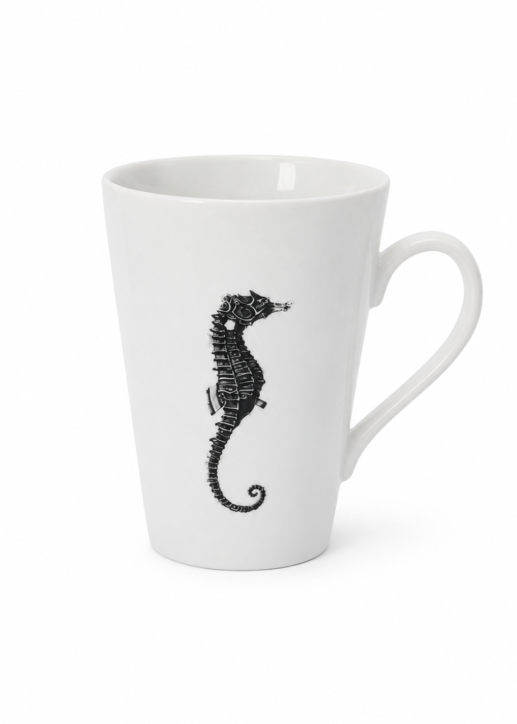 Black Seahorse Porcelain Mug – Coastal Coffee Cup