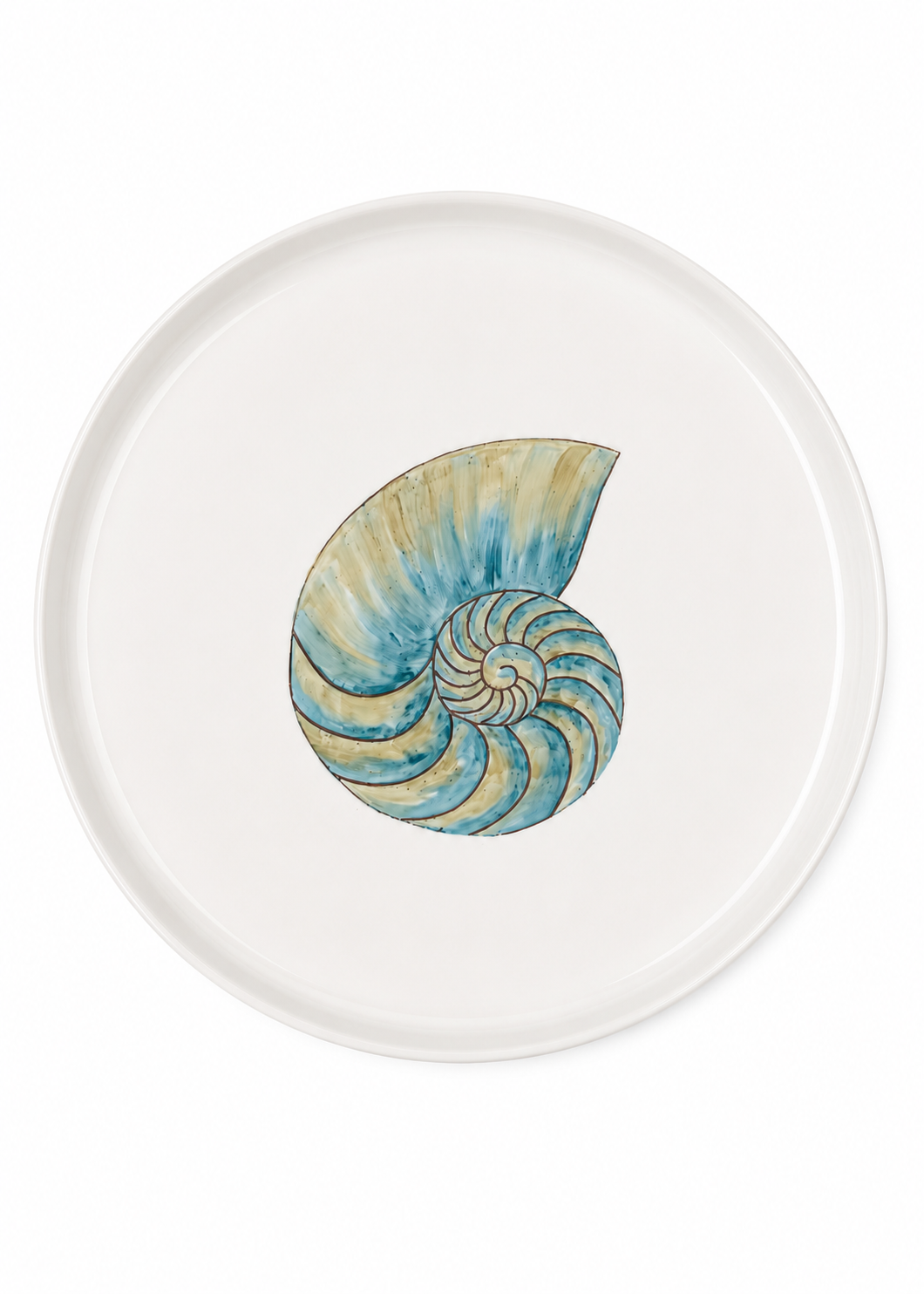 Coastal Nautilus Shell Porcelain Plate