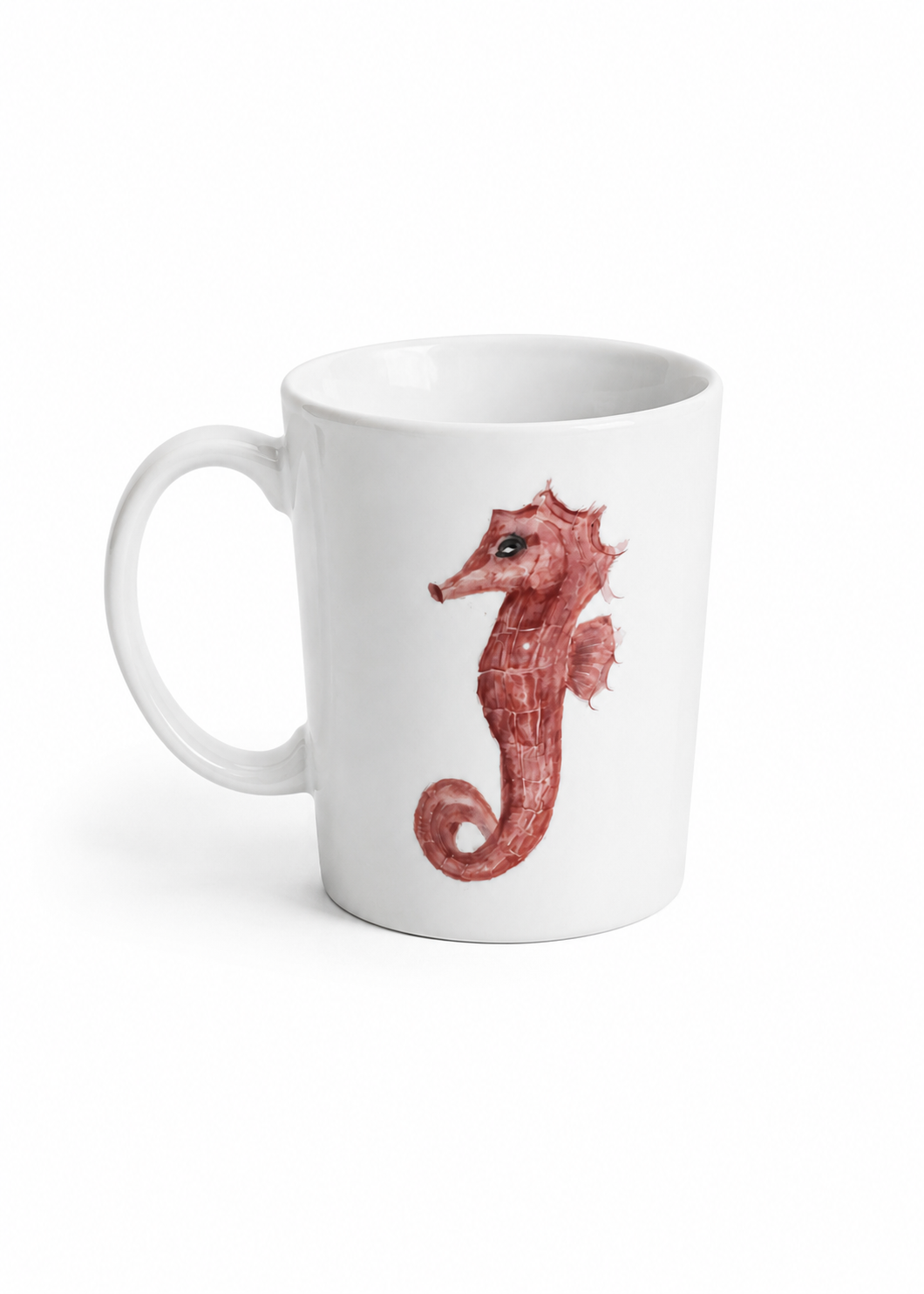 Hand-Painted Seahorse Porcelain Mug