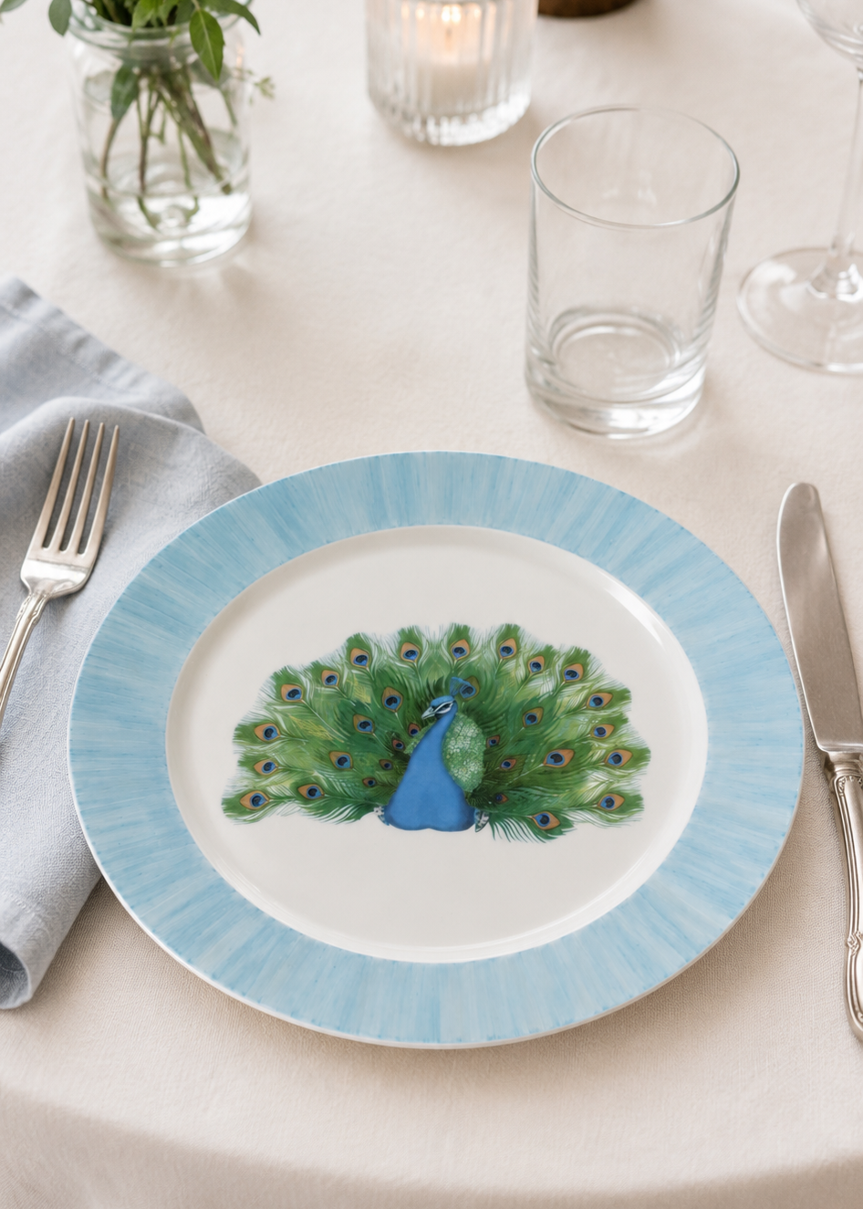 Peacock Porcelain Serving Platter