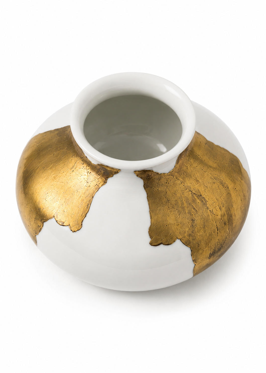 White Porcelain Gold Angel Wing Vase