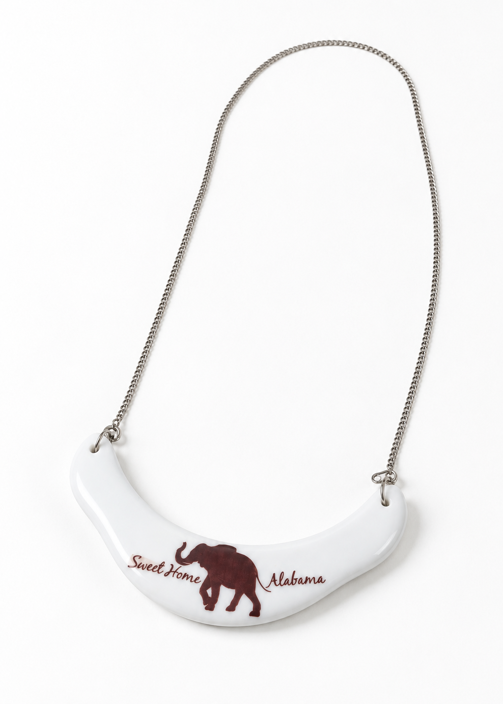 Hand Painted Porcelain Necklace Alabama Football Season
