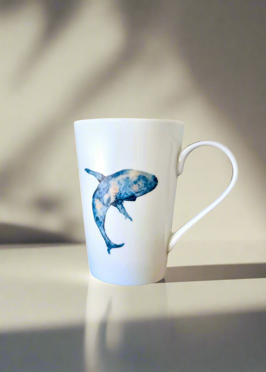Coastal Whale Porcelain Mug Coffee Tea