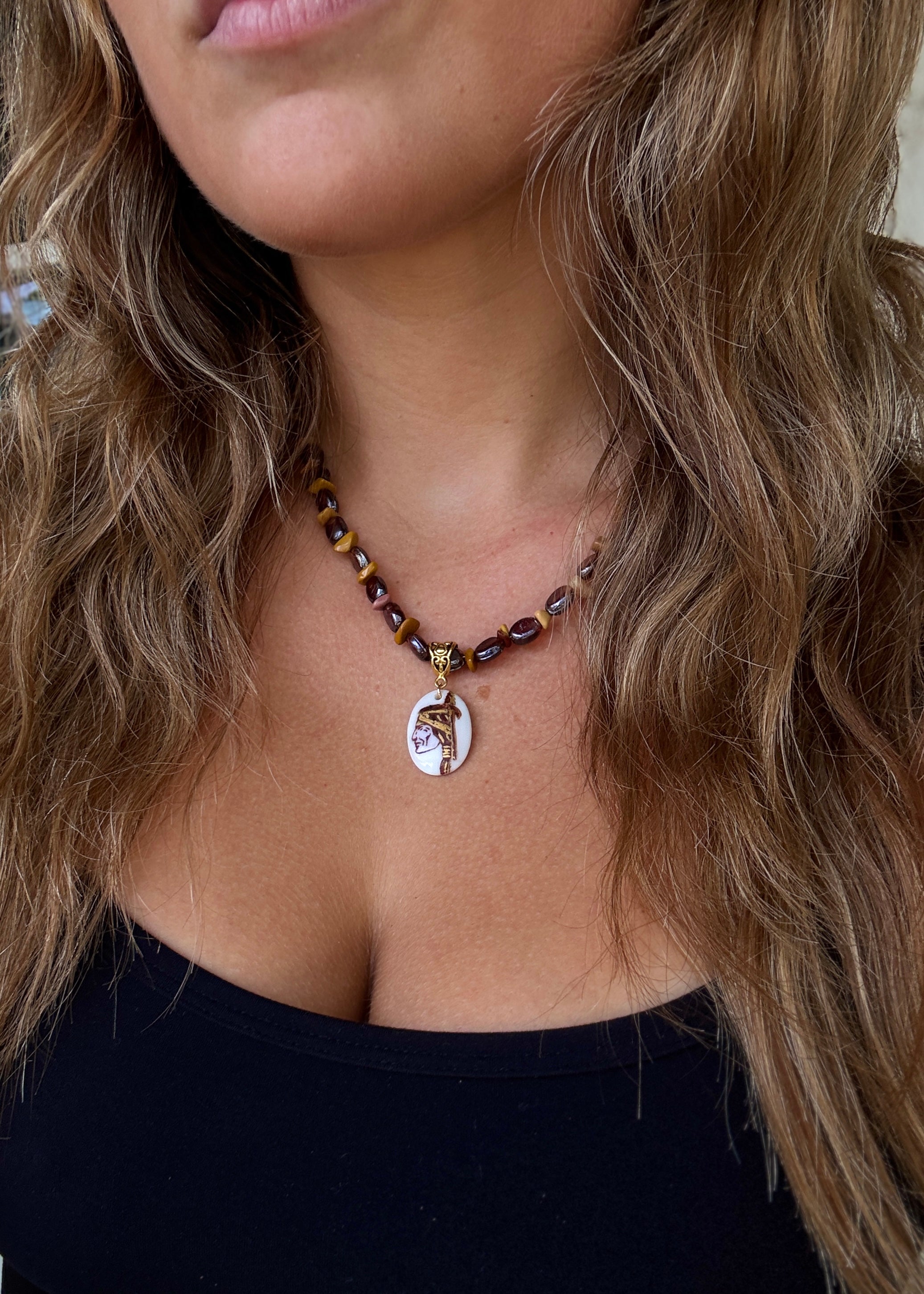 Game Day Beaded Necklace – Mascot Jewelry in Garnet and Gold