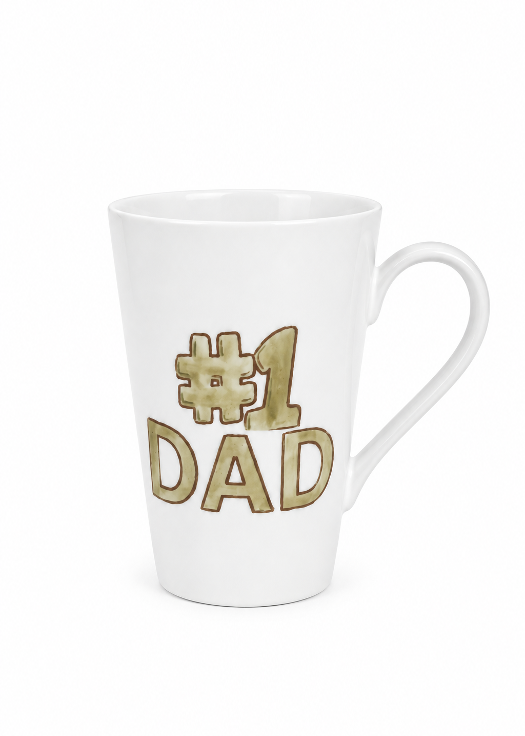 Hand-Painted #1 Dad Porcelain Mug