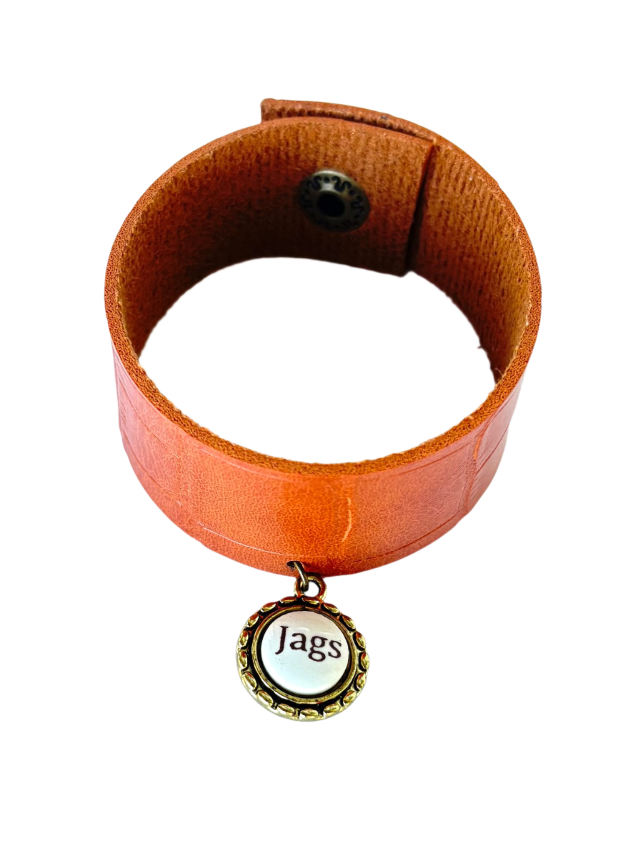 Leather Strap Bracelet Logo Pendant Jags Jaguars Mascot Jewelry