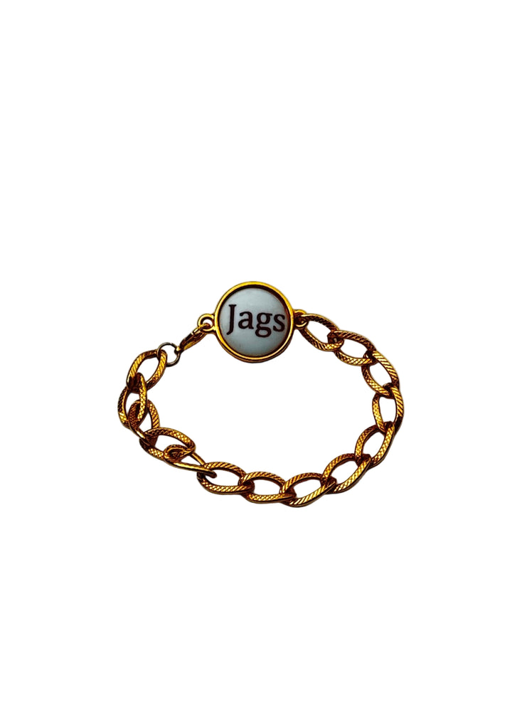Gold Filled Link Bracelet Jags Jaguars Game Day Jewelry