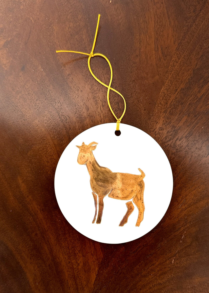 Goat Ornament Gold Christmas