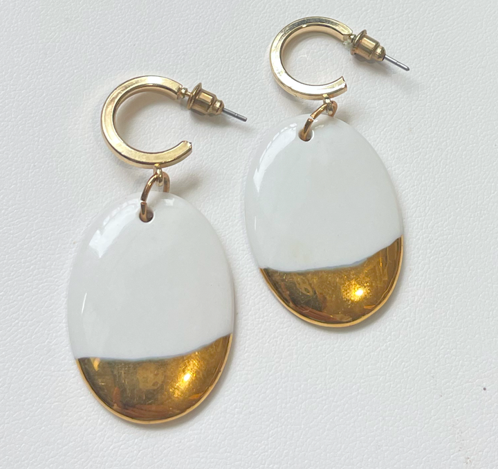 Oval Earrings Gold Hoop Lover Jewelry