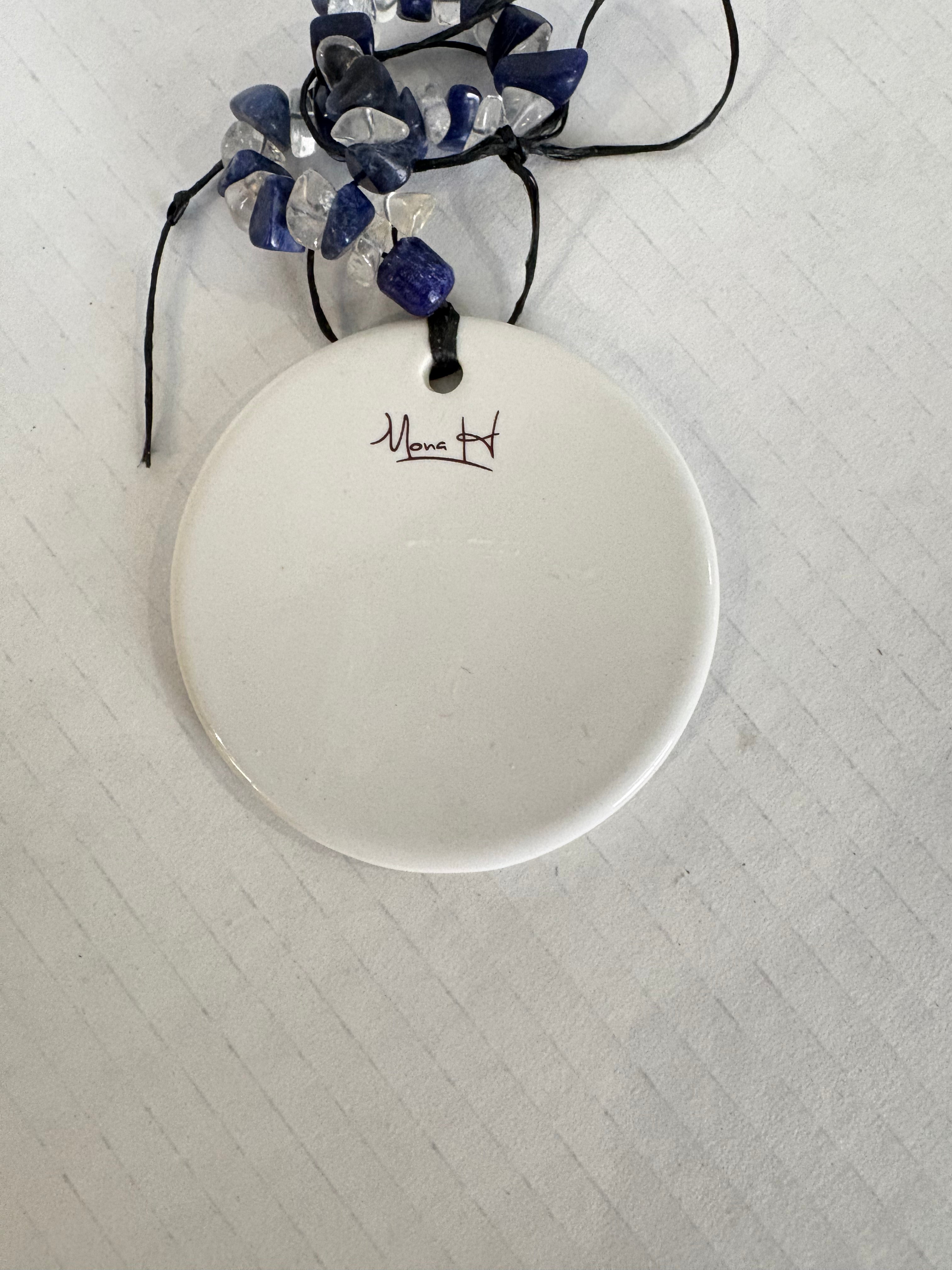 Shark Tooth Wine Bottle Tag – Hand Painted Coastal Porcelain Charm by MadebyMonaH