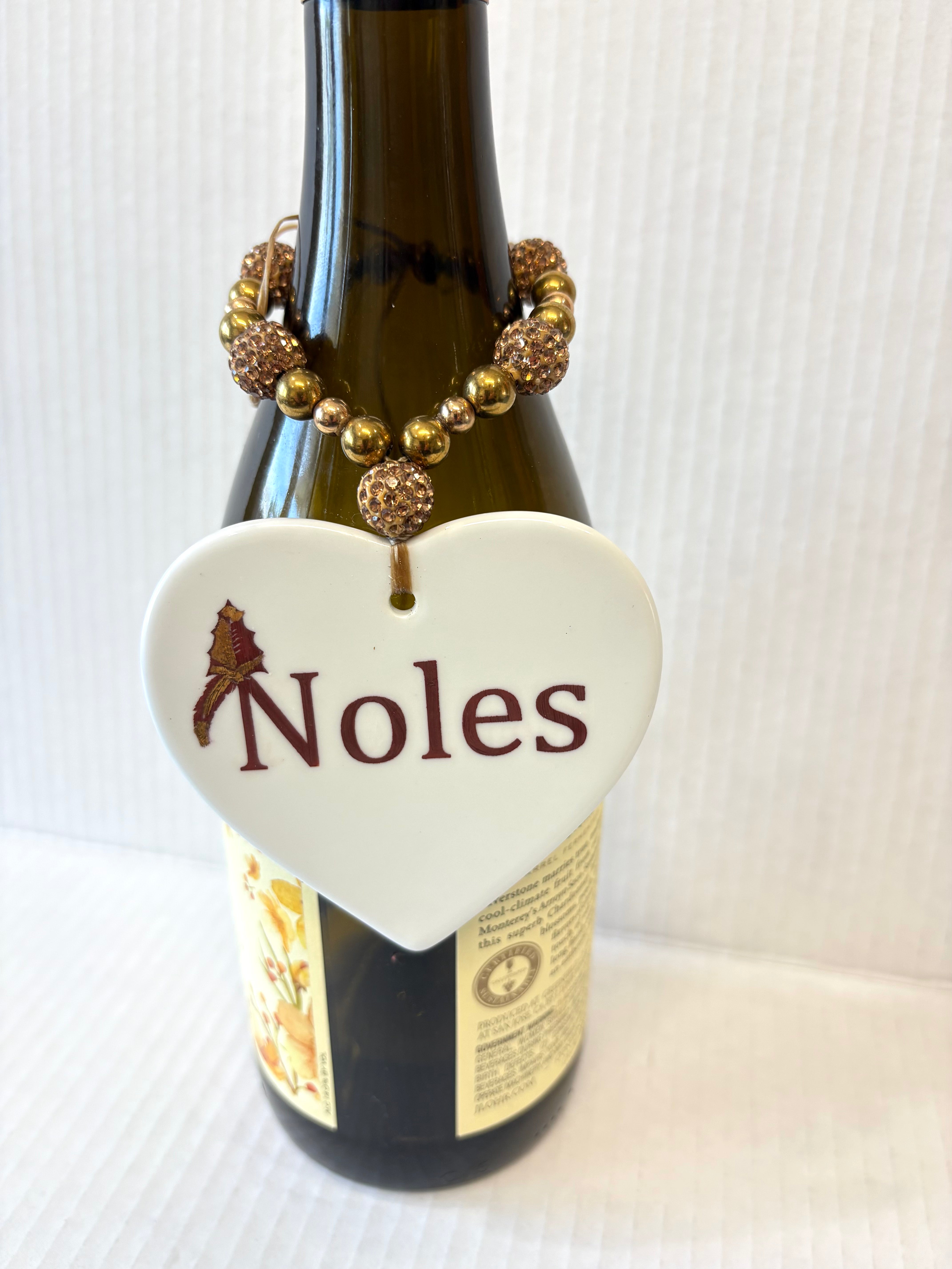 Pheasant Heart Porcelain Wine Bottle Tag – Hand Painted Hunting Gift by MadebyMonaH