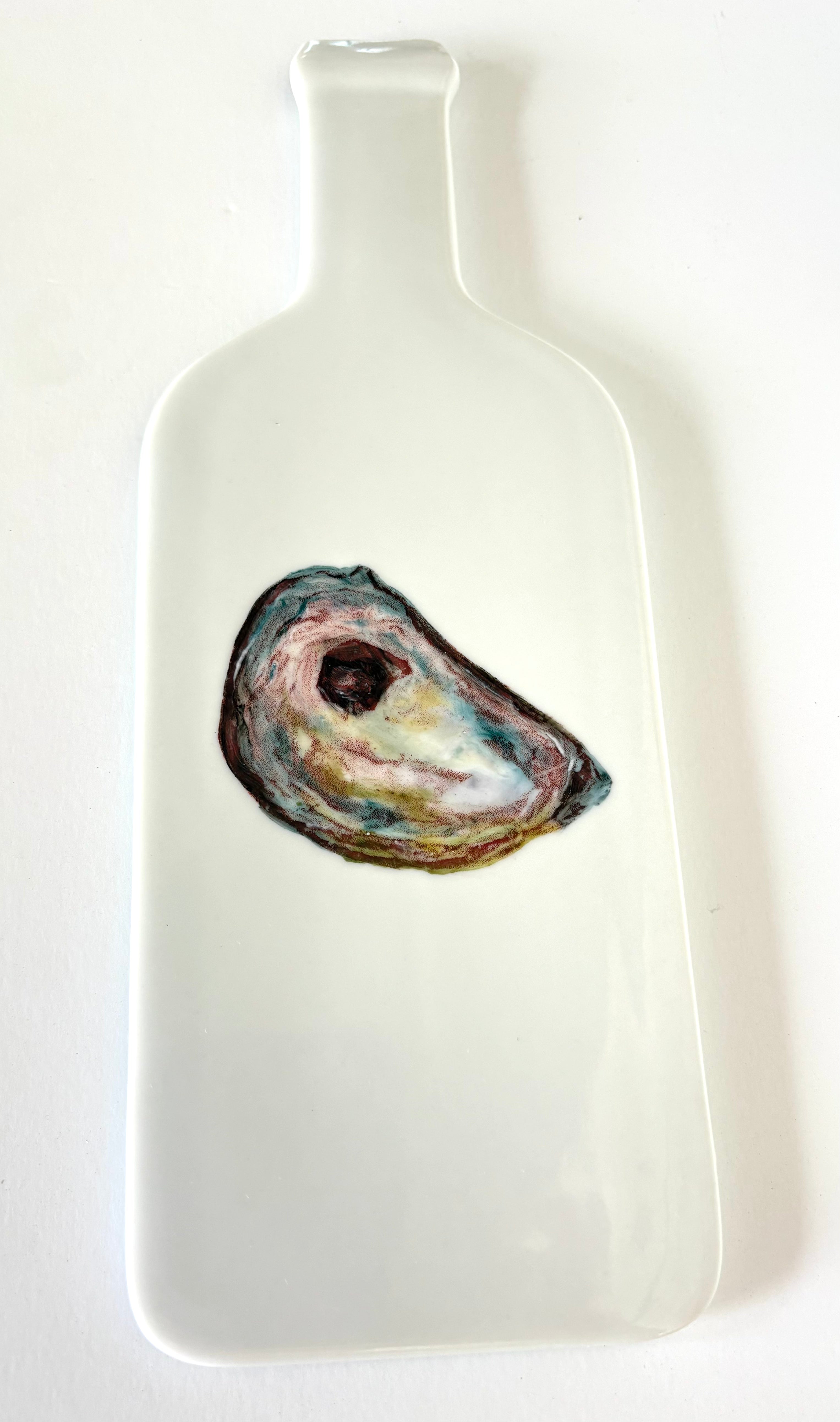 Hand-Painted Oyster Wine Bottle Cheese Board by MadebyMonaH