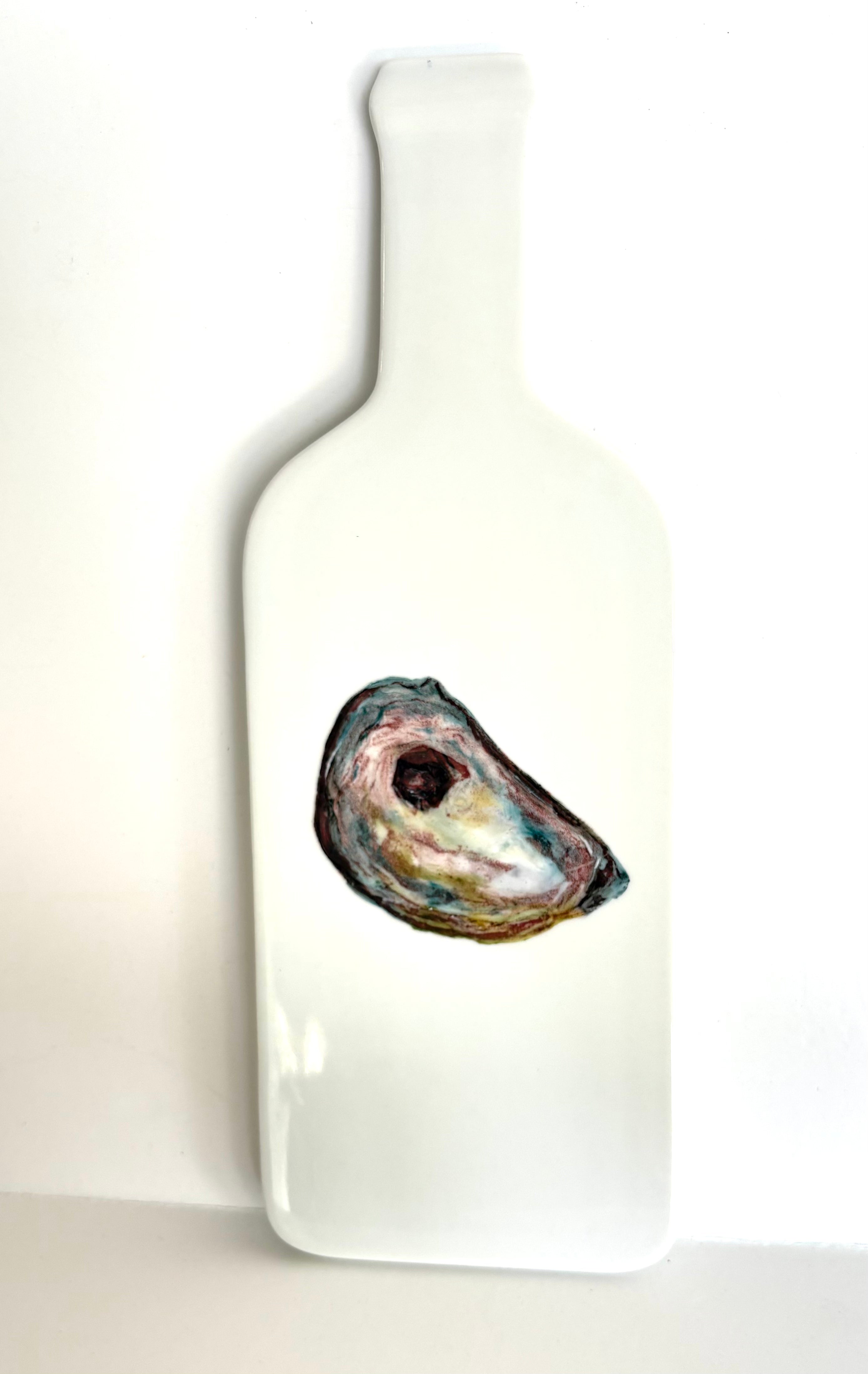 Hand-Painted Oyster Wine Bottle Cheese Board by MadebyMonaH
