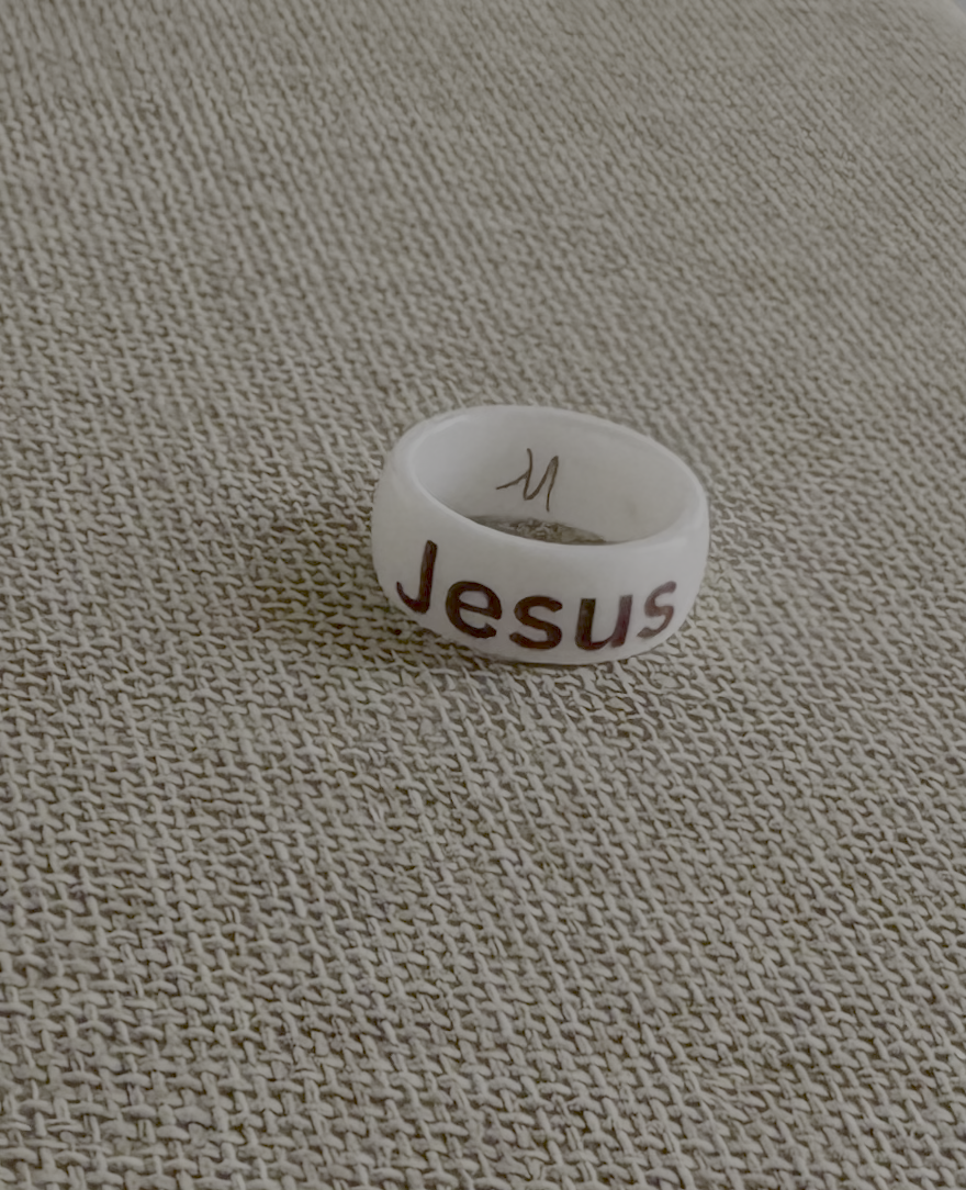 Jesus Porcelain Ring – Handcrafted Christian Faith Statement Ring for Everyday Wear