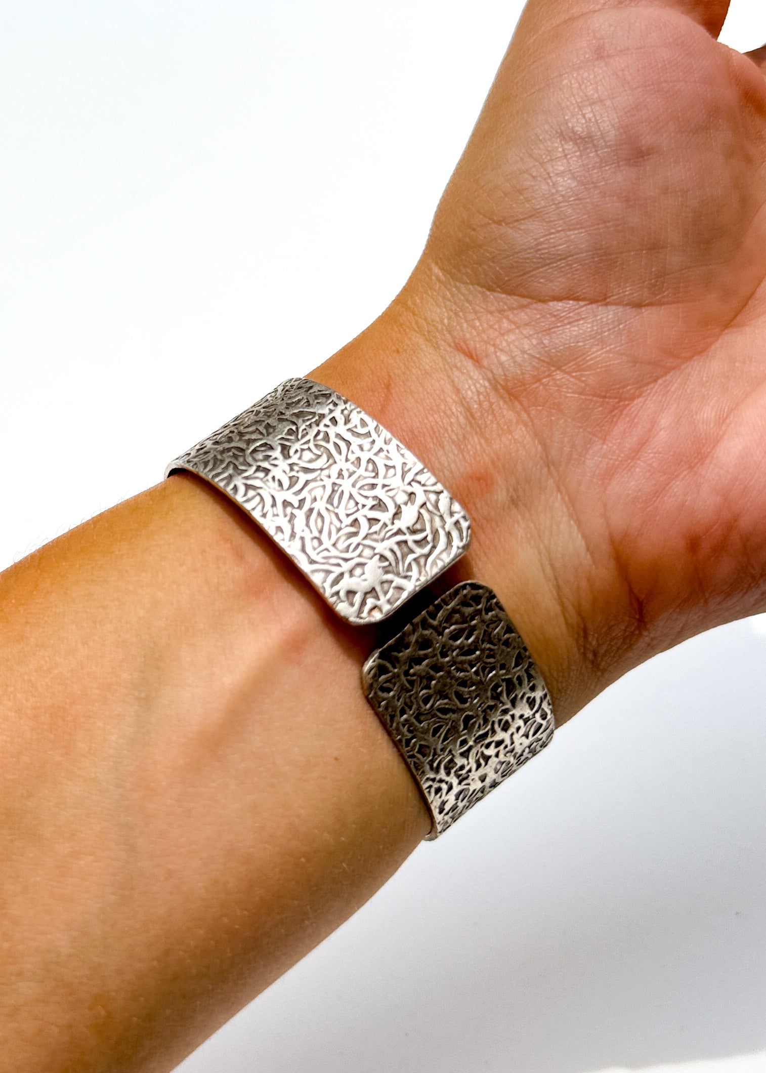Shark Tooth Coastal Cuff Silver Bracelet