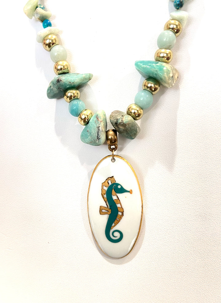 Beaded Seahorse Necklace Coastal Jewelry Lover