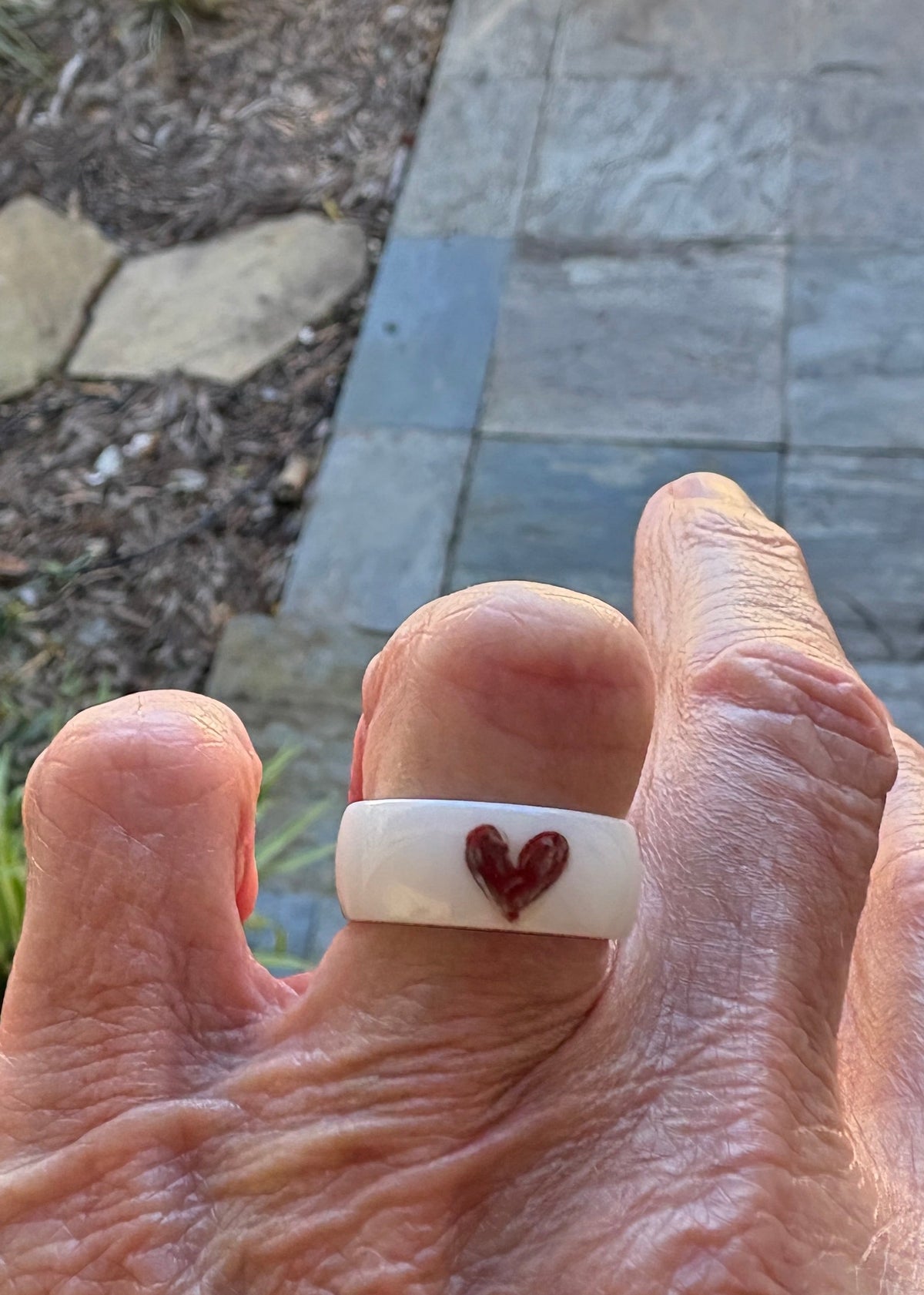 Hand-Painted Porcelain Red Heart Ring – Love & Everyday Jewelry