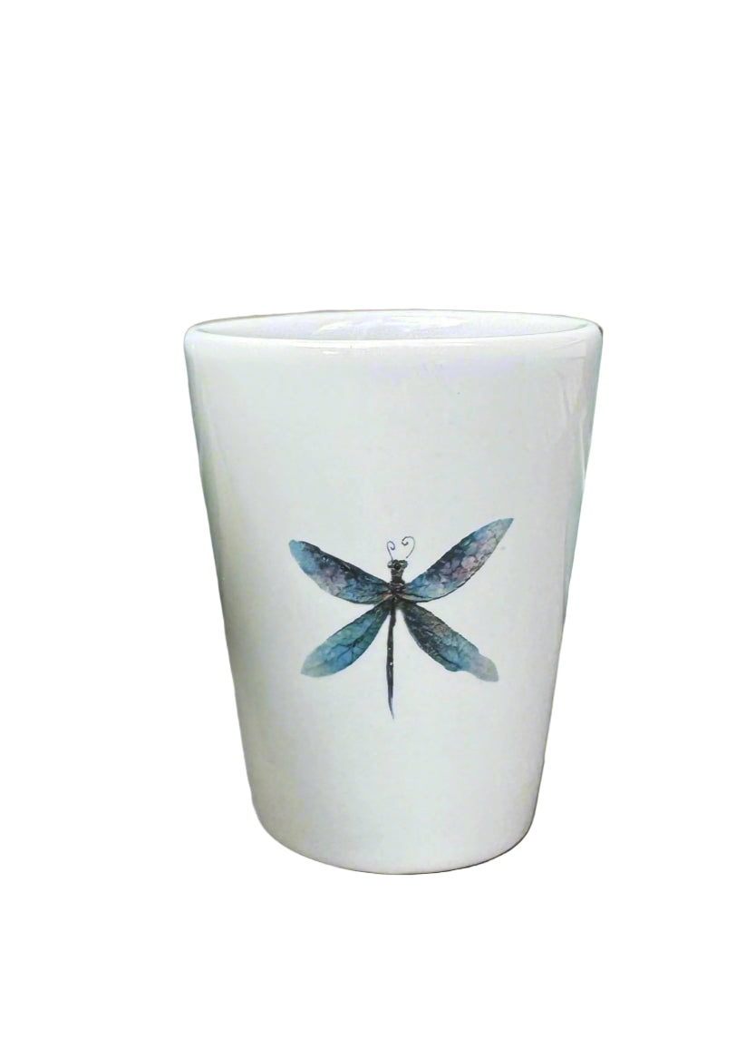 Dragonfly Shot Glass Ceramic Bug Lover Barware