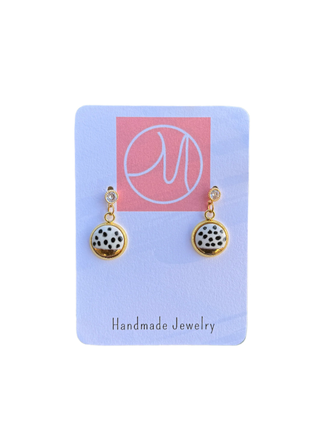 Black Dot Earrings Whimsical Jewelry