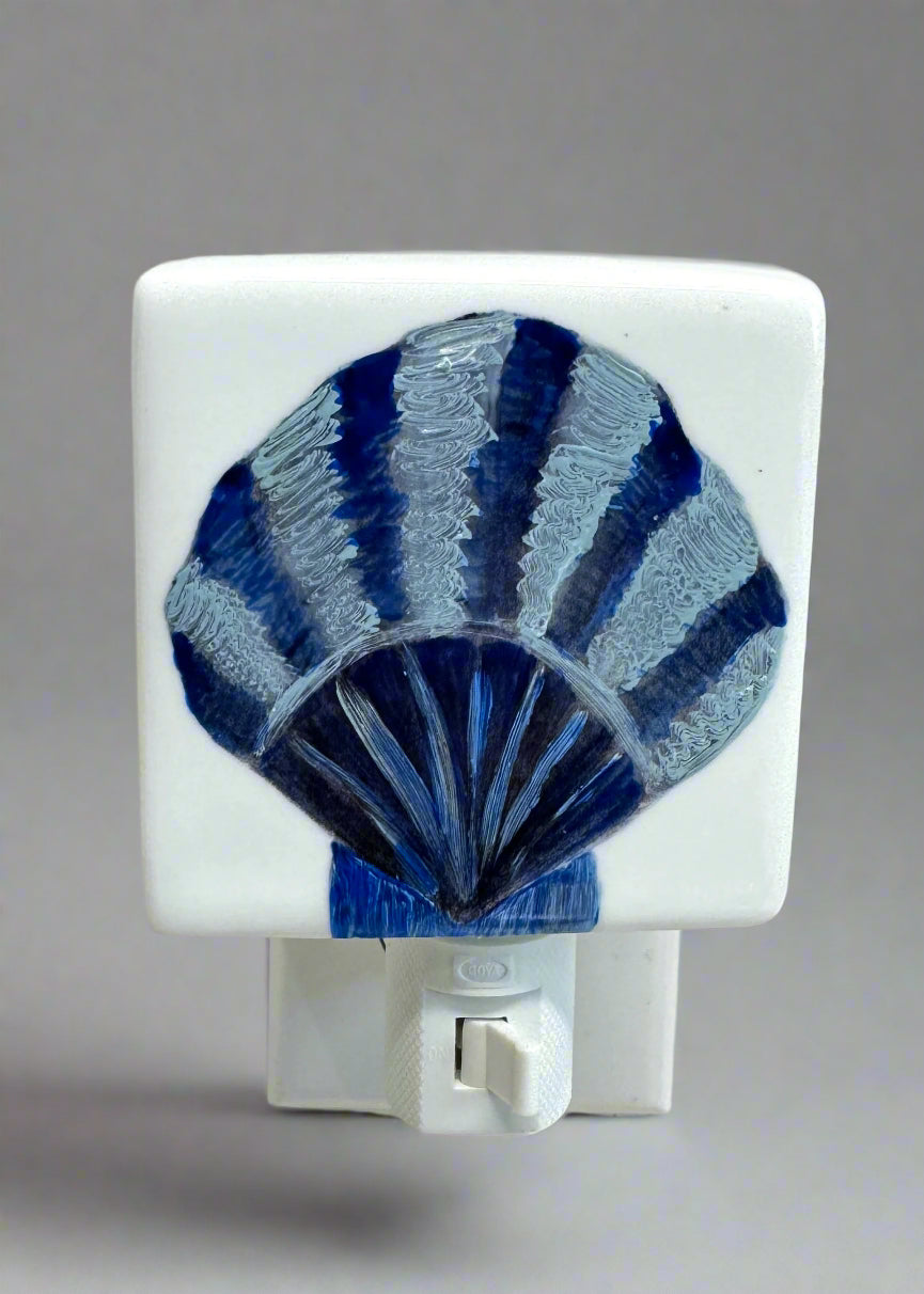 Blue Seashell Ceramic Nightlight