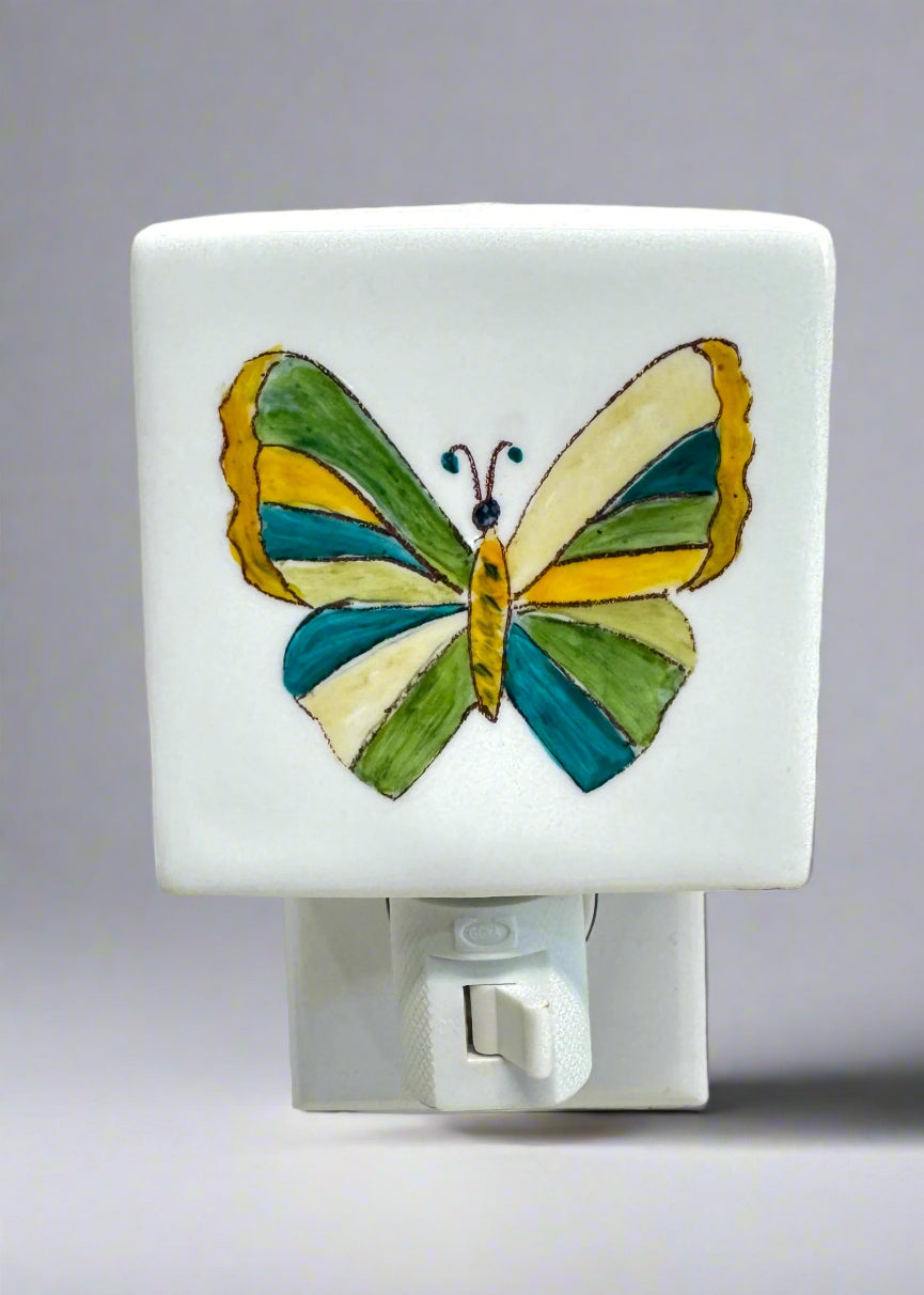 Multicolor Butterfly Ceramic Nightlight