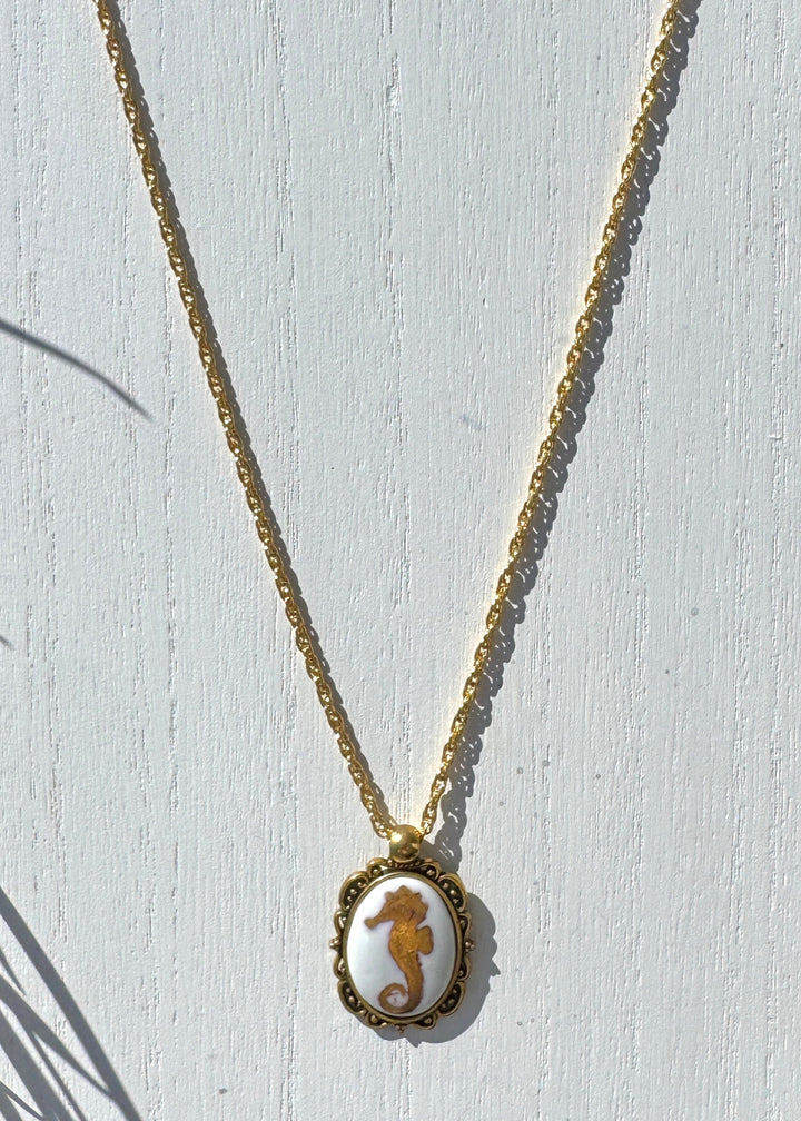 Seahorse Necklace Gold Seahorse Gold Chain Beach Lover Jewelry