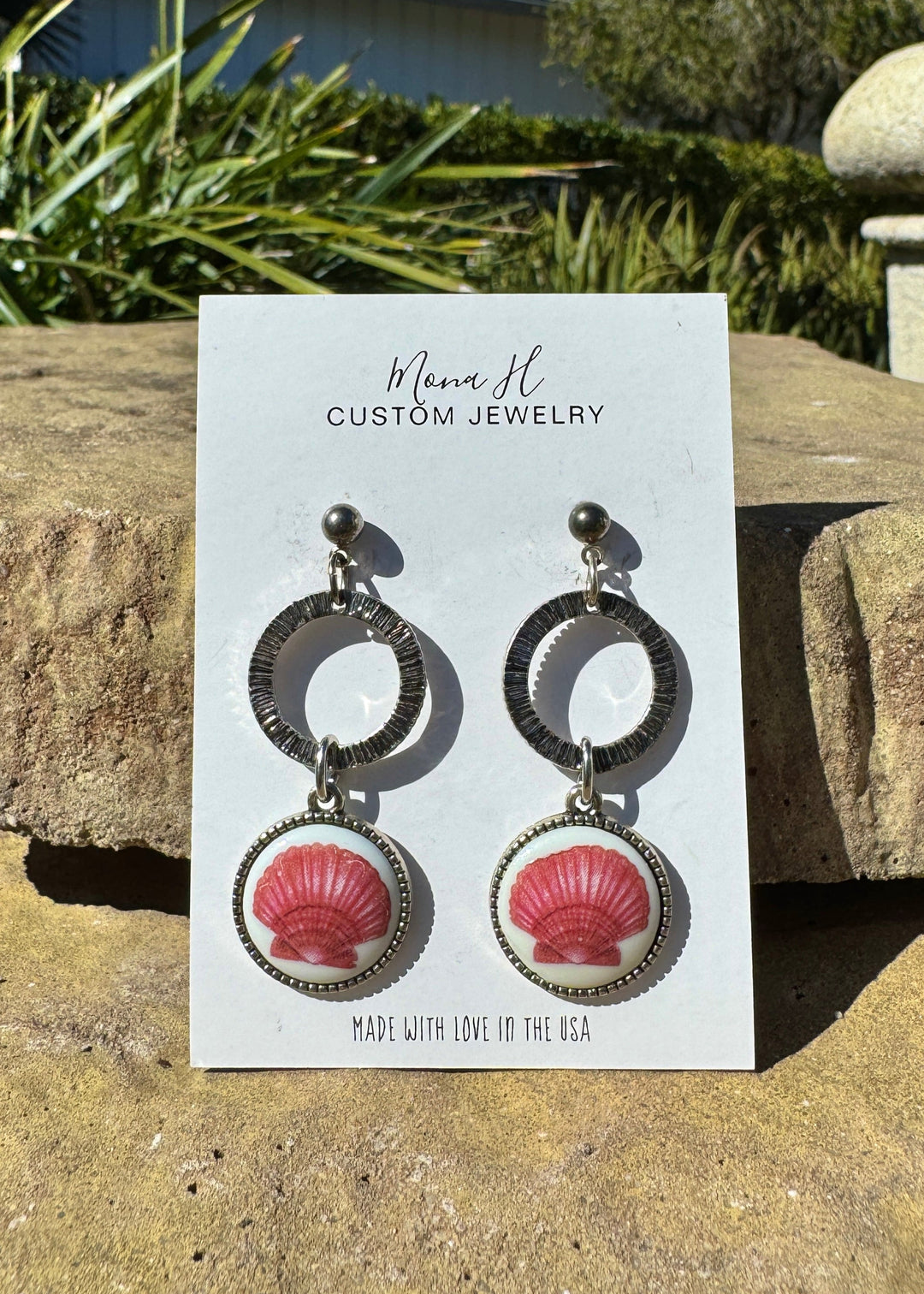 Seashell Earrings Coastal Jewelry Pink Shells Beach Lover Jewelry