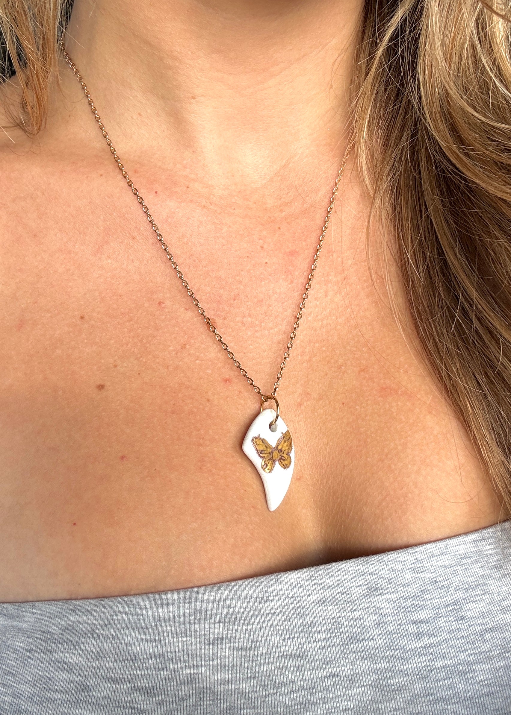 Butterfly Porcelain Necklace