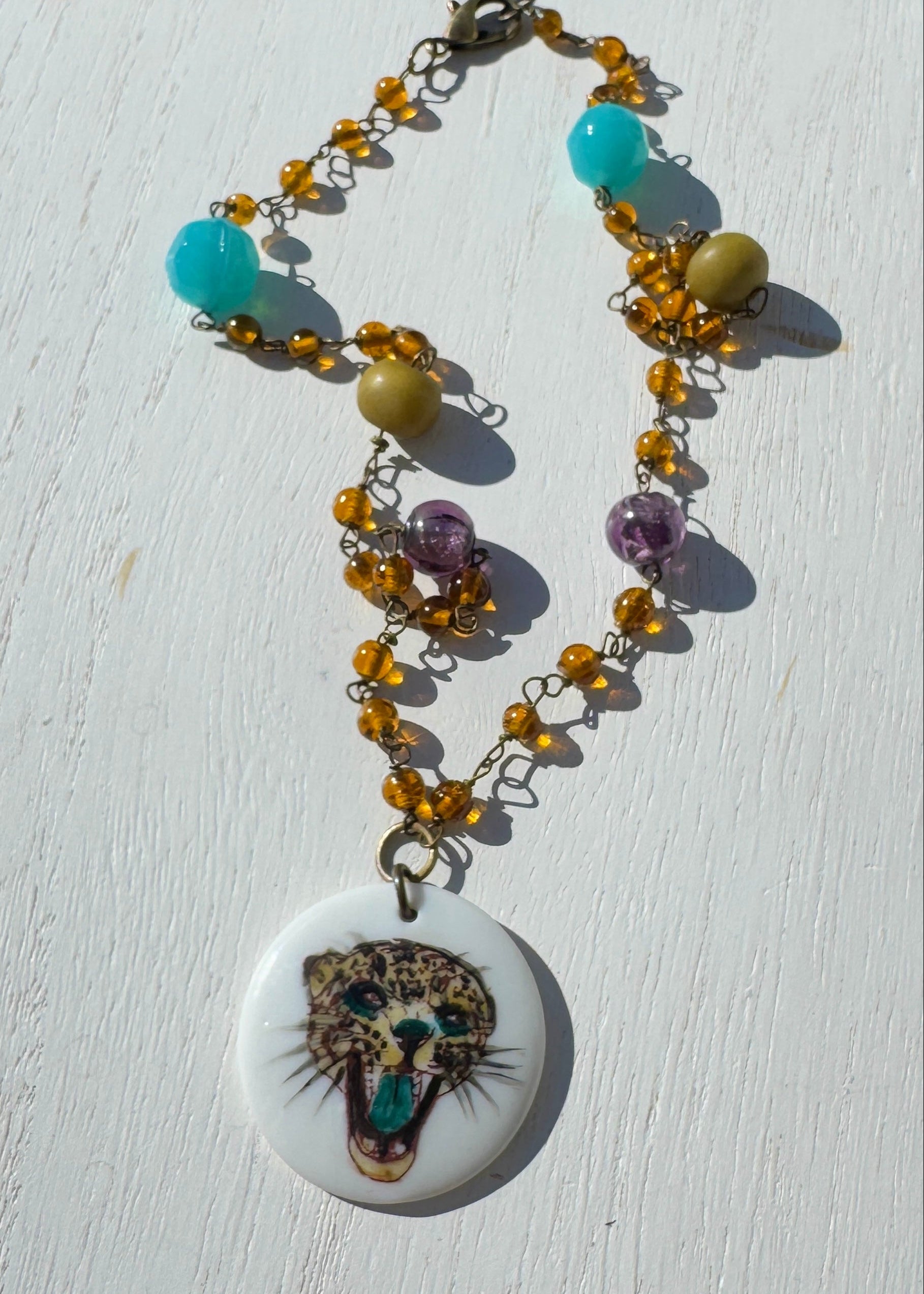 Jaguar Necklace Pendant Football Jewelry Mascot Game Day