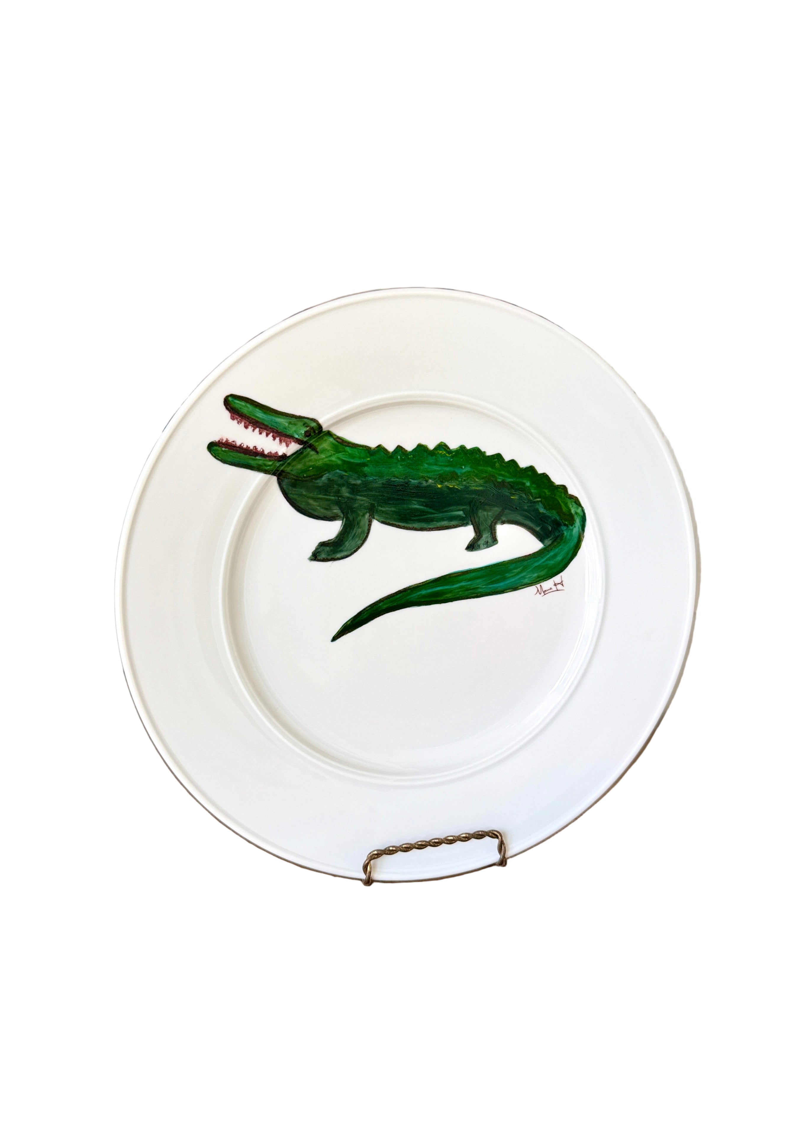 Gator Platter Green Mascot Serving Game Day Decor