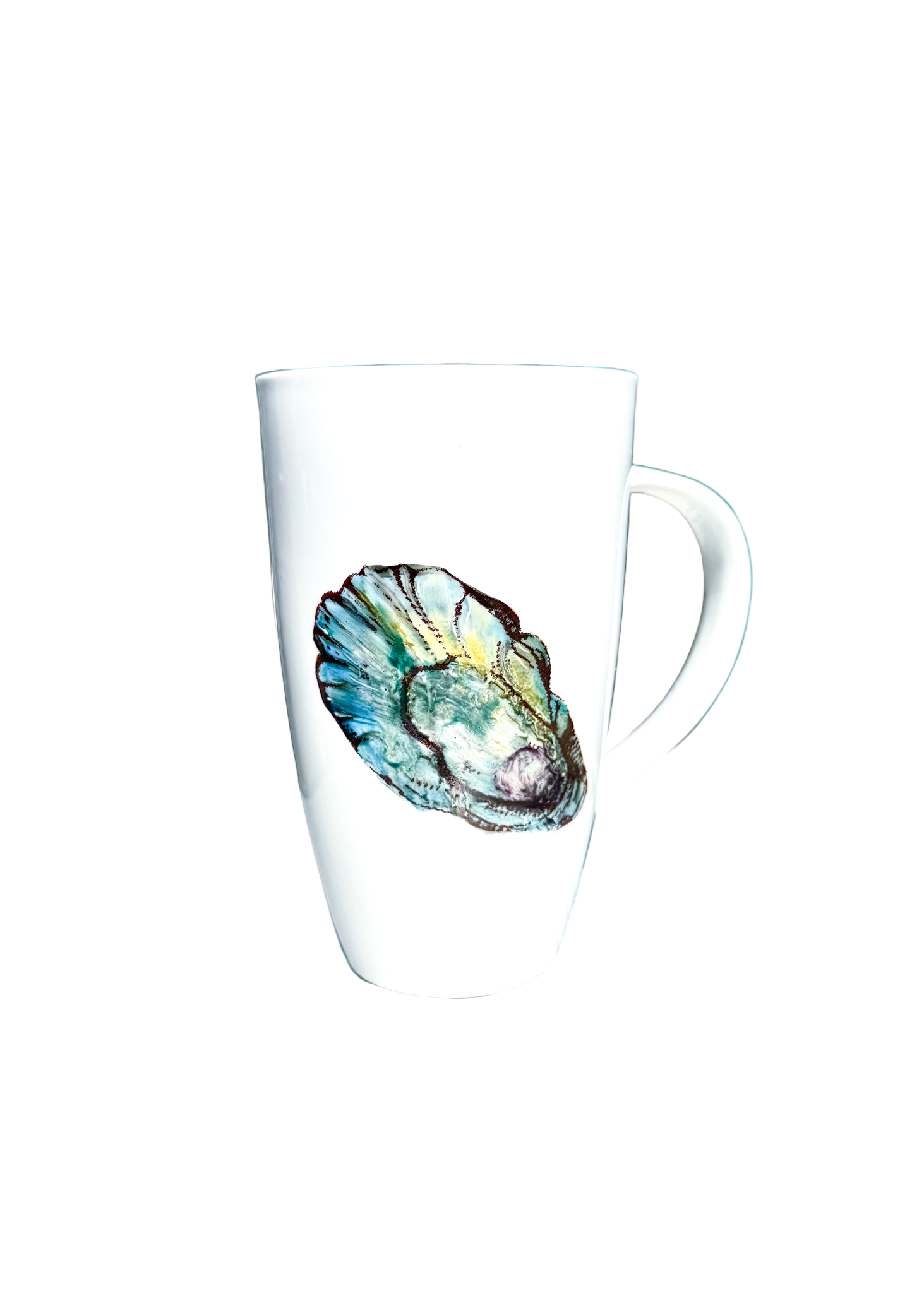 Oyster Shell Porcelain Latte Mug Coffee Tea