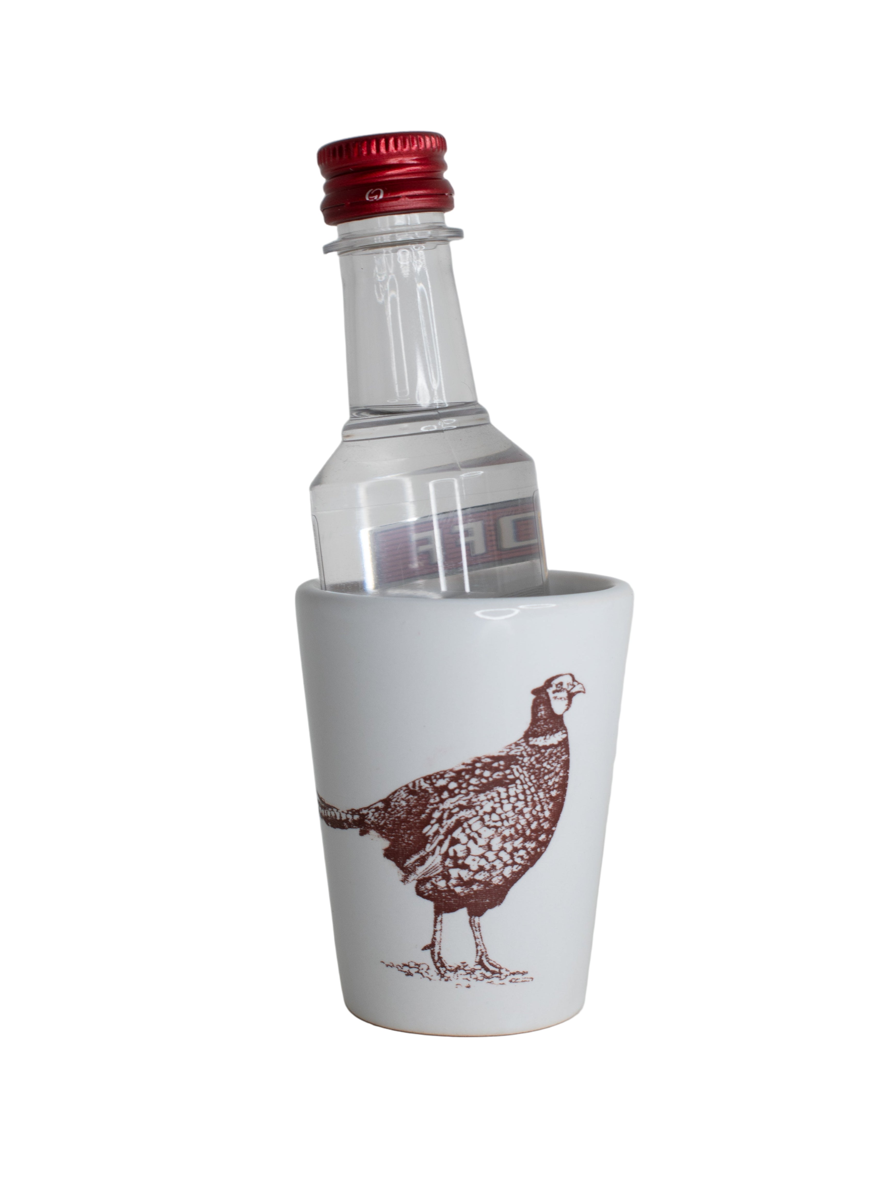 Hand-Painted Pheasant Ceramic Shot Glass Game Bird